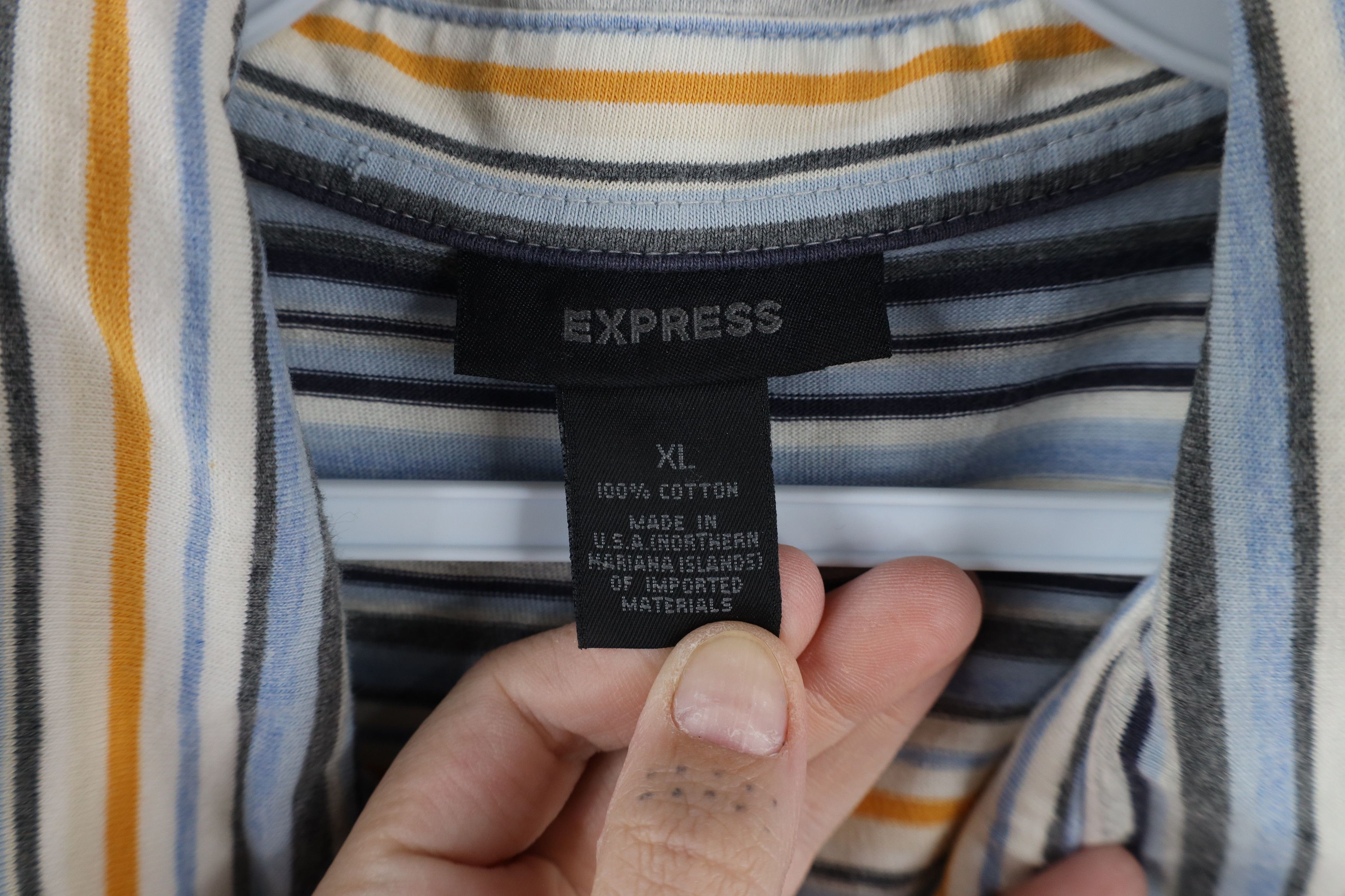 Express × Vintage Express Block Short Sleeve Collared Golf Polo Shirt Cotton Size US XL / EU 56 / 4 - 4 Thumbnail