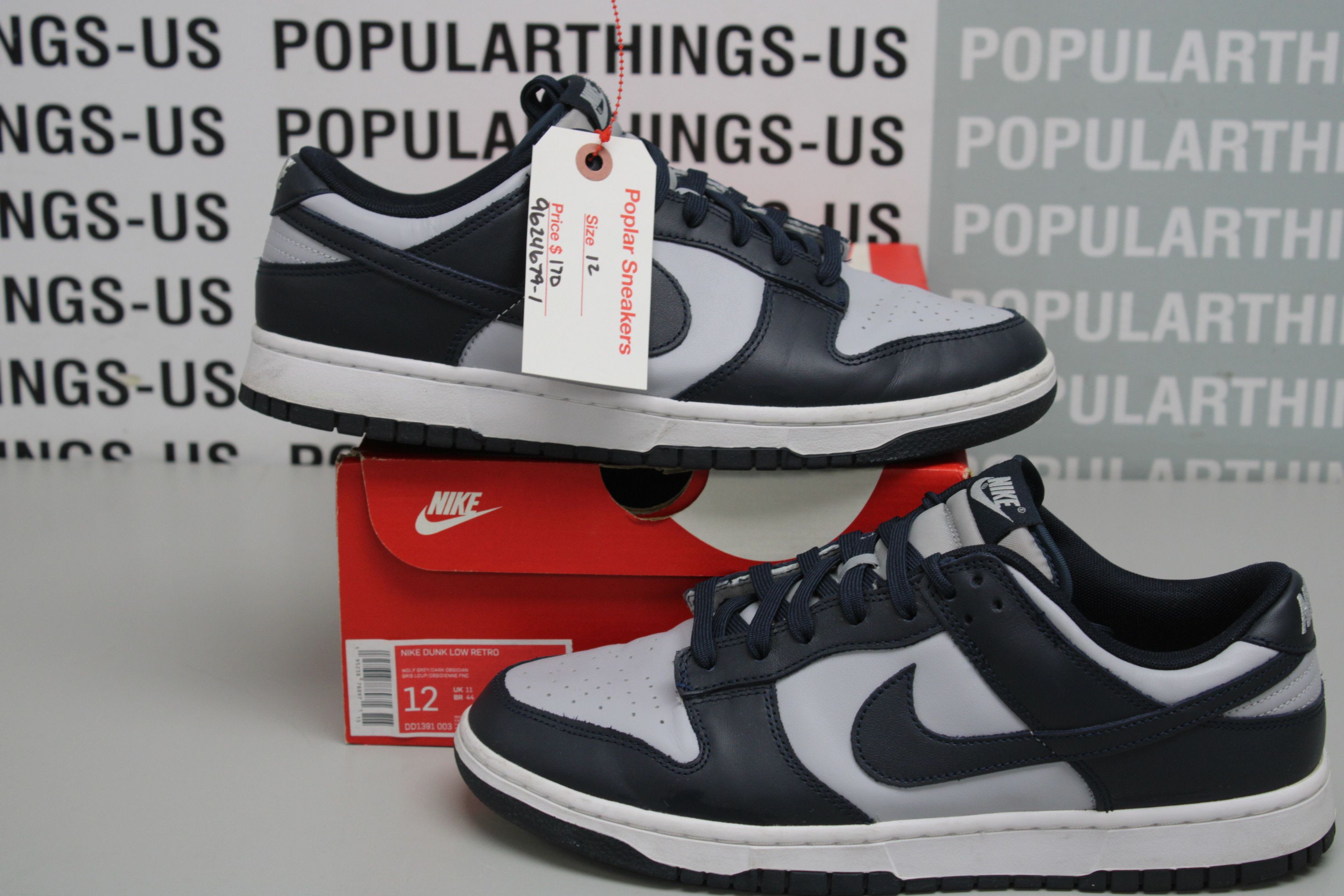 image of Nike Dunk Low Retro Georgetown Size 12 Shoes in Grey Blue, Men's