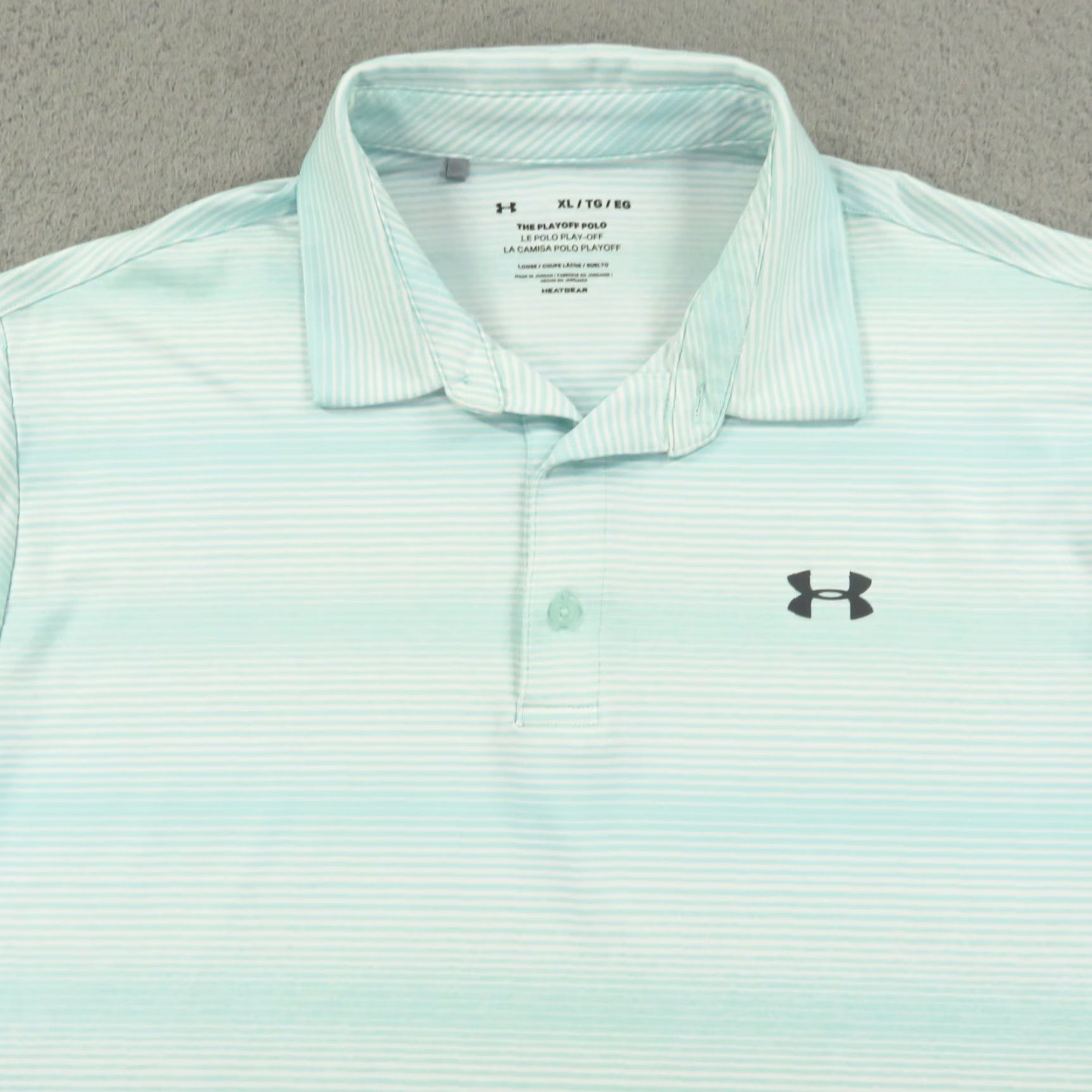 Under Armour Under Armour Polo XL Loose Fit The Playoff Shirt Print Golf Mens Mint Green UPF Size US XL / EU 56 / 4 - 4 Thumbnail