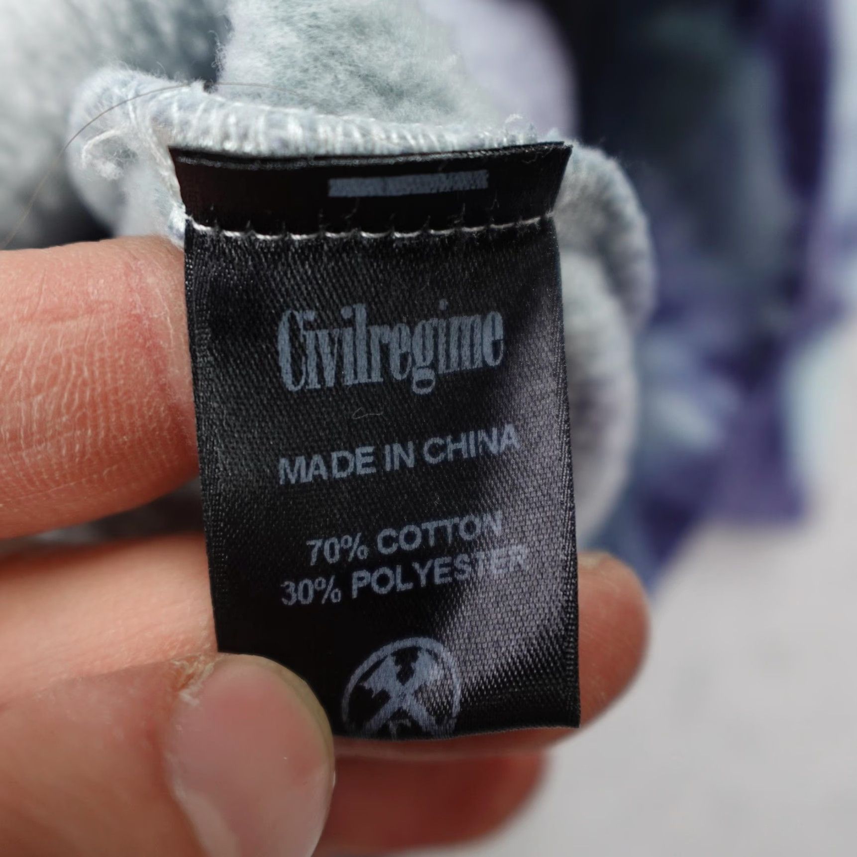 Vintage Civil Regime Hoodie Medium Blue Tie Dye Floral Embroidered Pullover Sweatshirt Size US M / EU 48-50 / 2 - 5 Thumbnail
