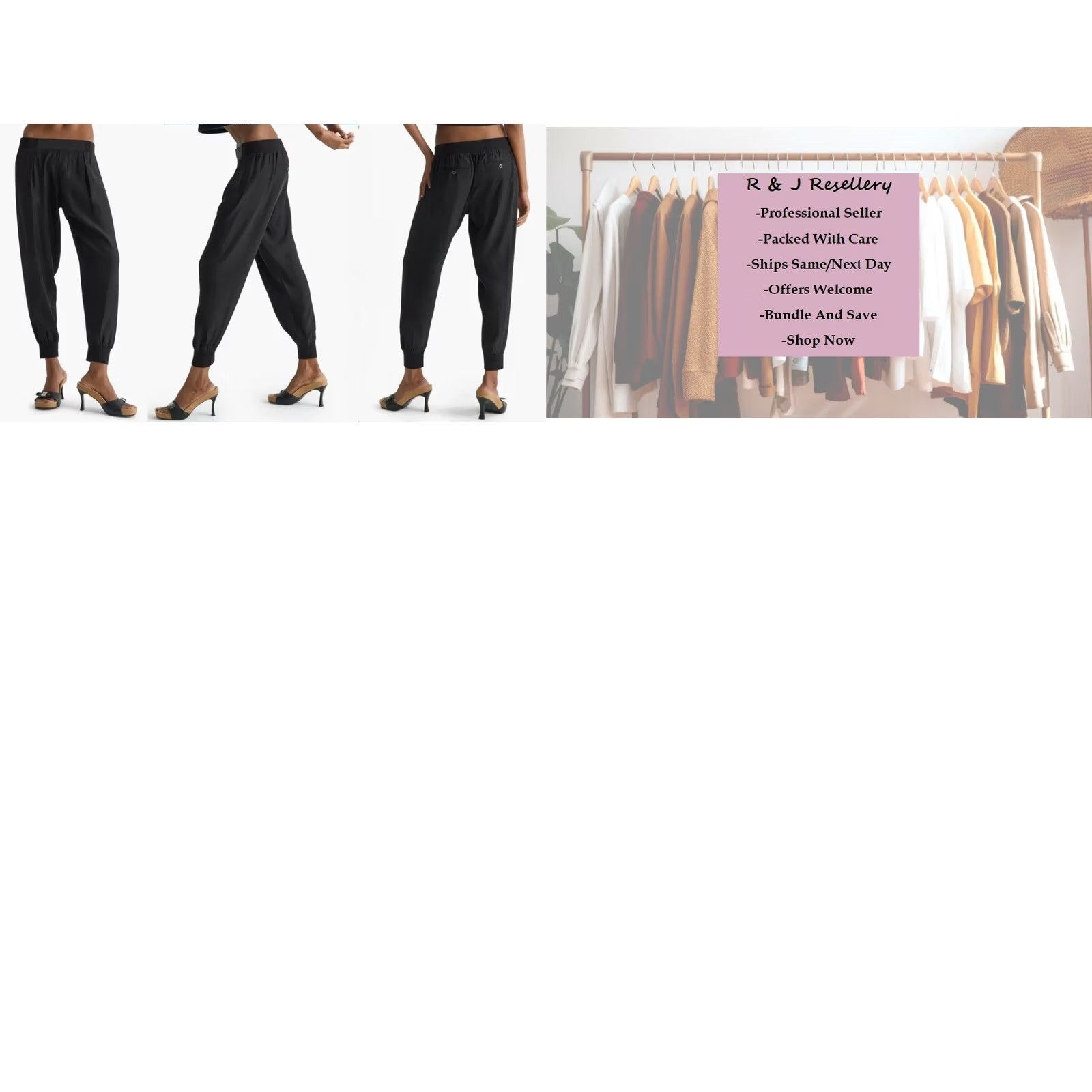 Vintage ATM Silk Joggers Pants Women S Black Pockets Elastic Waist 27" Inseam 14" Waist Pockets Silk ATM Size 28" / US 6 / IT 42 - 8 Thumbnail
