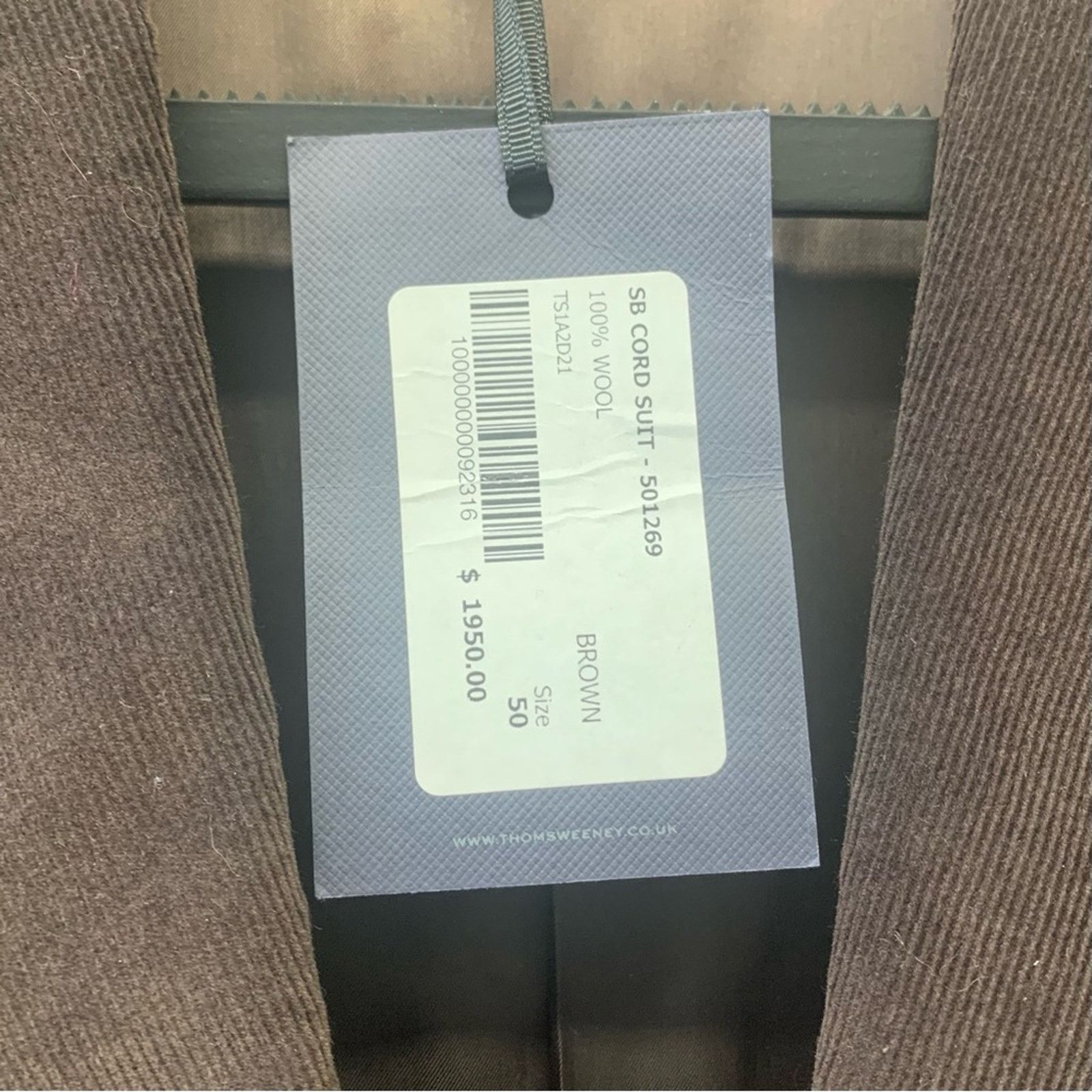 Thom Sweeney Thom Sweeney Wool Corduroy Deep Brown Suit Jacket size 50/ M Size 50R - 10 Thumbnail