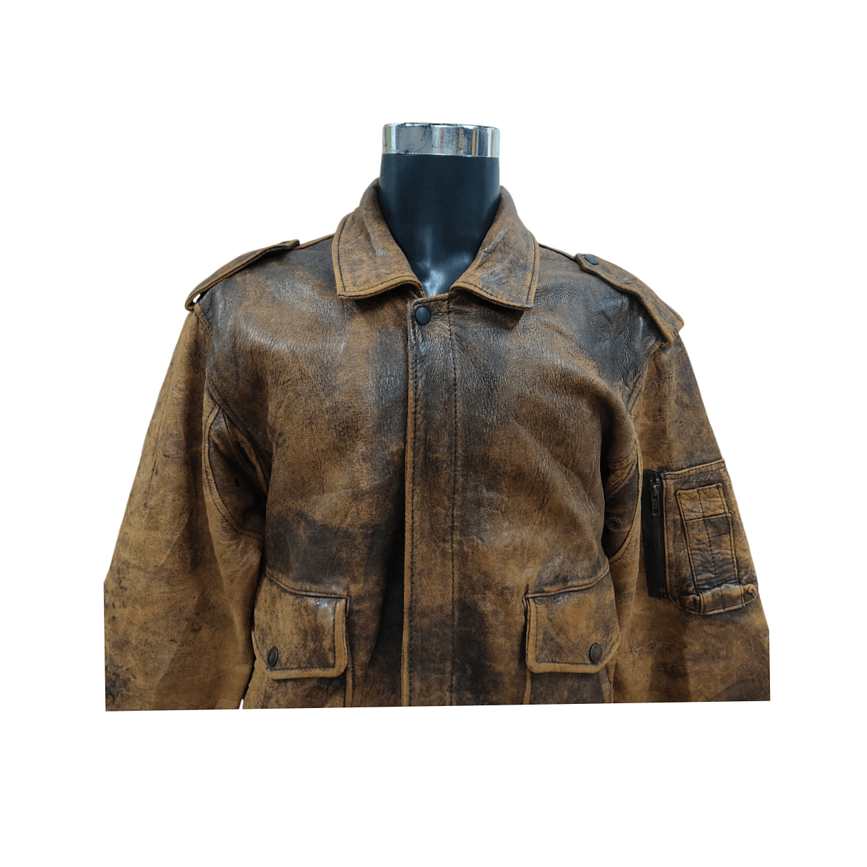 Genuine Leather G1 LOLDANTHONY Newspapers Lined Sheepskin Leather Jacket Size US L / EU 52-54 / 3 - 2 Thumbnail