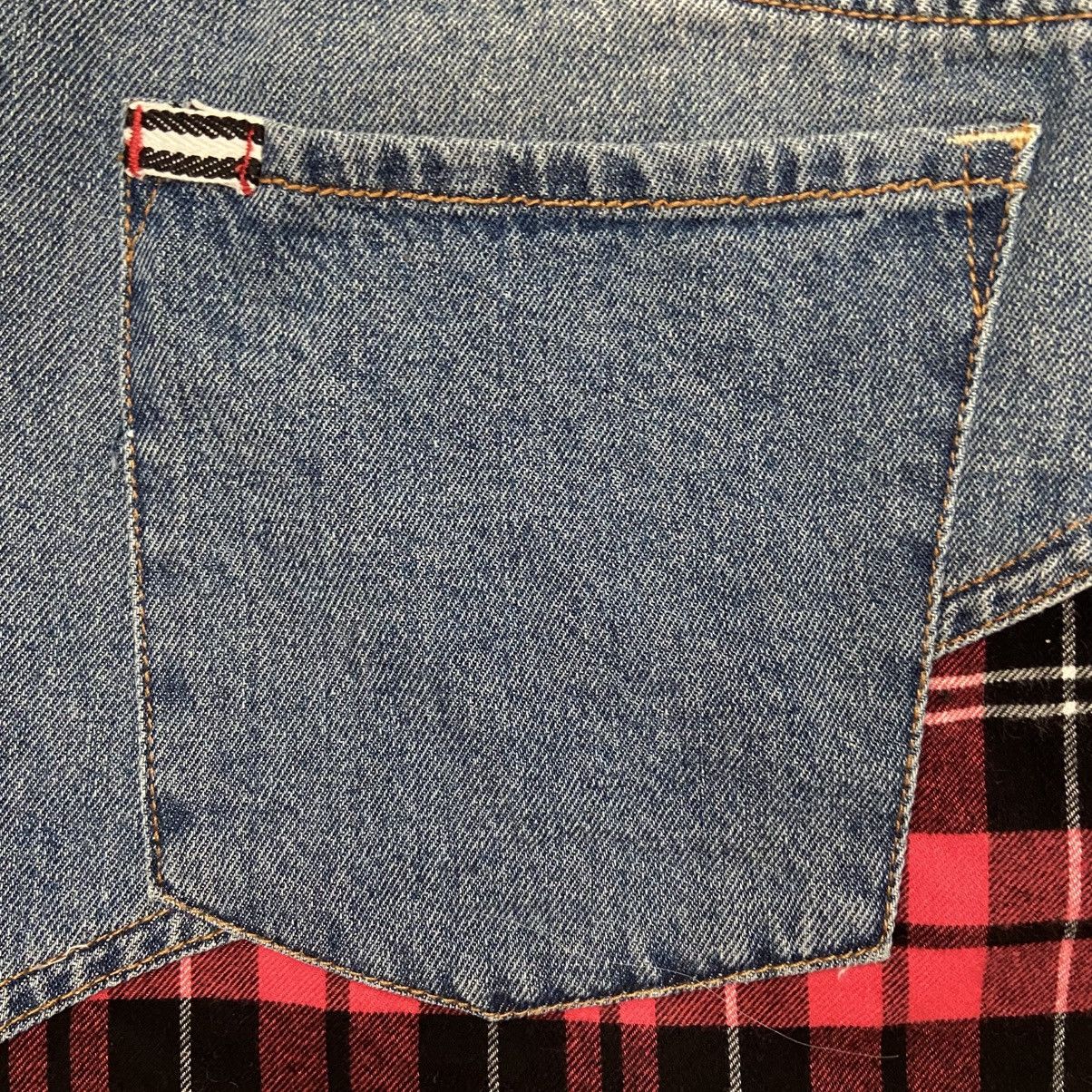 Alice + Olivia NWT Alice + Olivia Plaid Denim Mini Skirt Size 27 Size 27" / US 4 / IT 40 - 5 Thumbnail