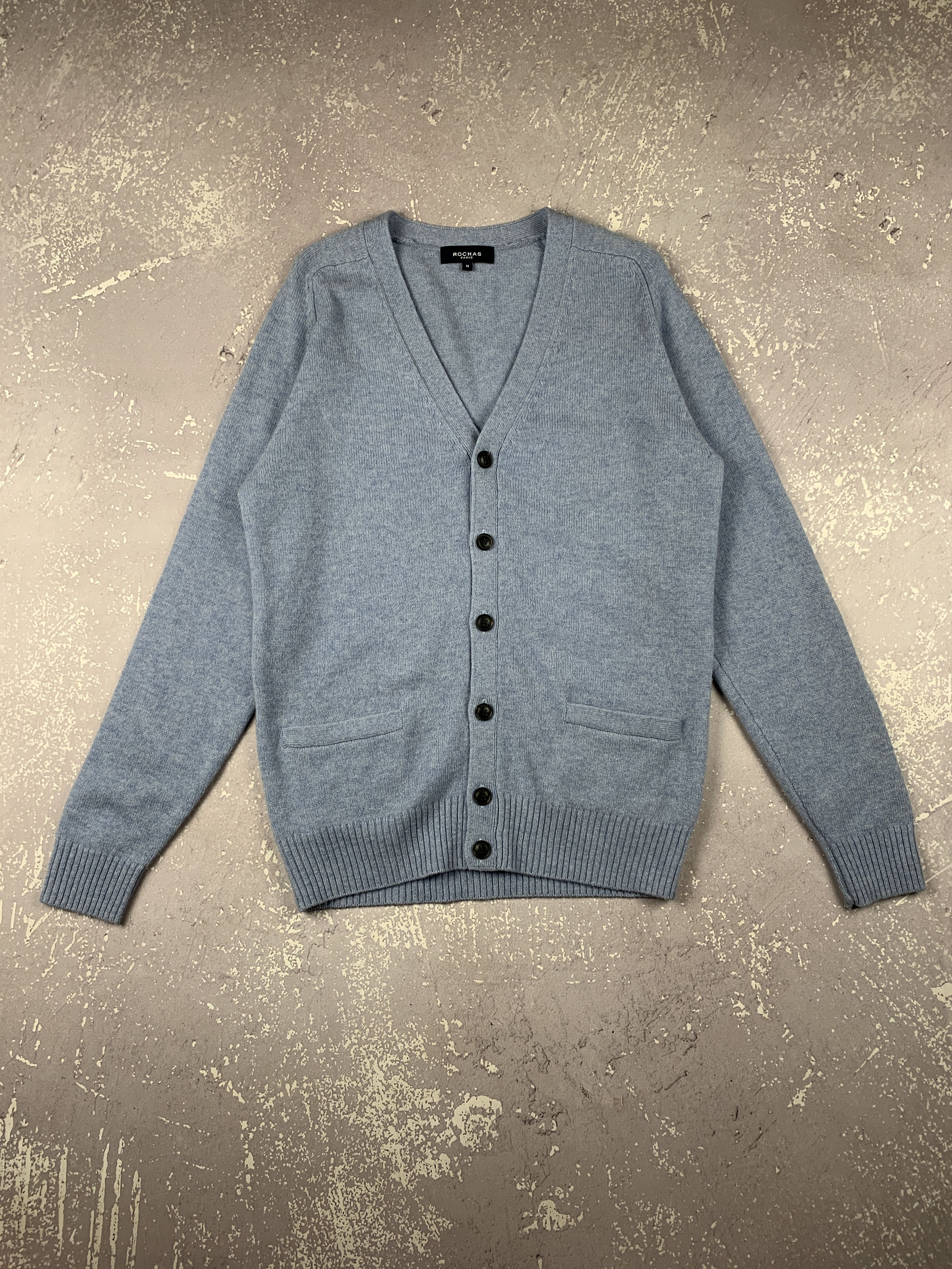 Rochas Paris Soft Wool Cardigan Sweater Pockets Womens M