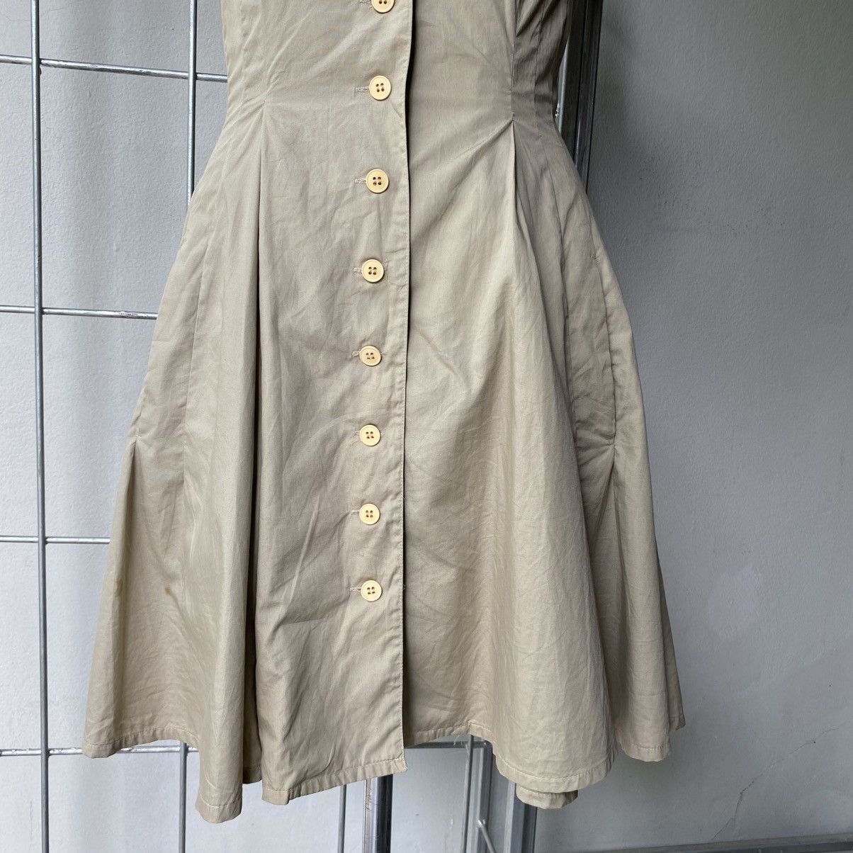 Norma Kamali NORMA KAMALI Beige Halter Button-Down Dress Size M / US 6-8 / IT 42-44 - 3 Thumbnail