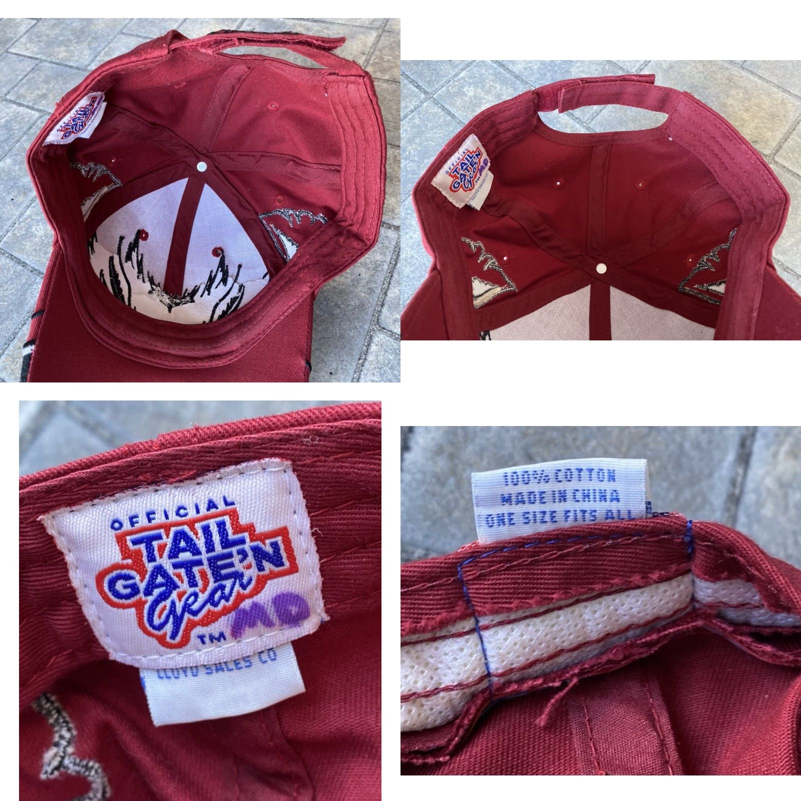 Vintage VINTAGE Arkansas Razorbacks Embroidered Face Mascot Strapback Hat - Tail Gate’N Gear - Red - One Size - Adjustable - Cotton - Men - Baseball Cap Size ONE SIZE - 9 Thumbnail