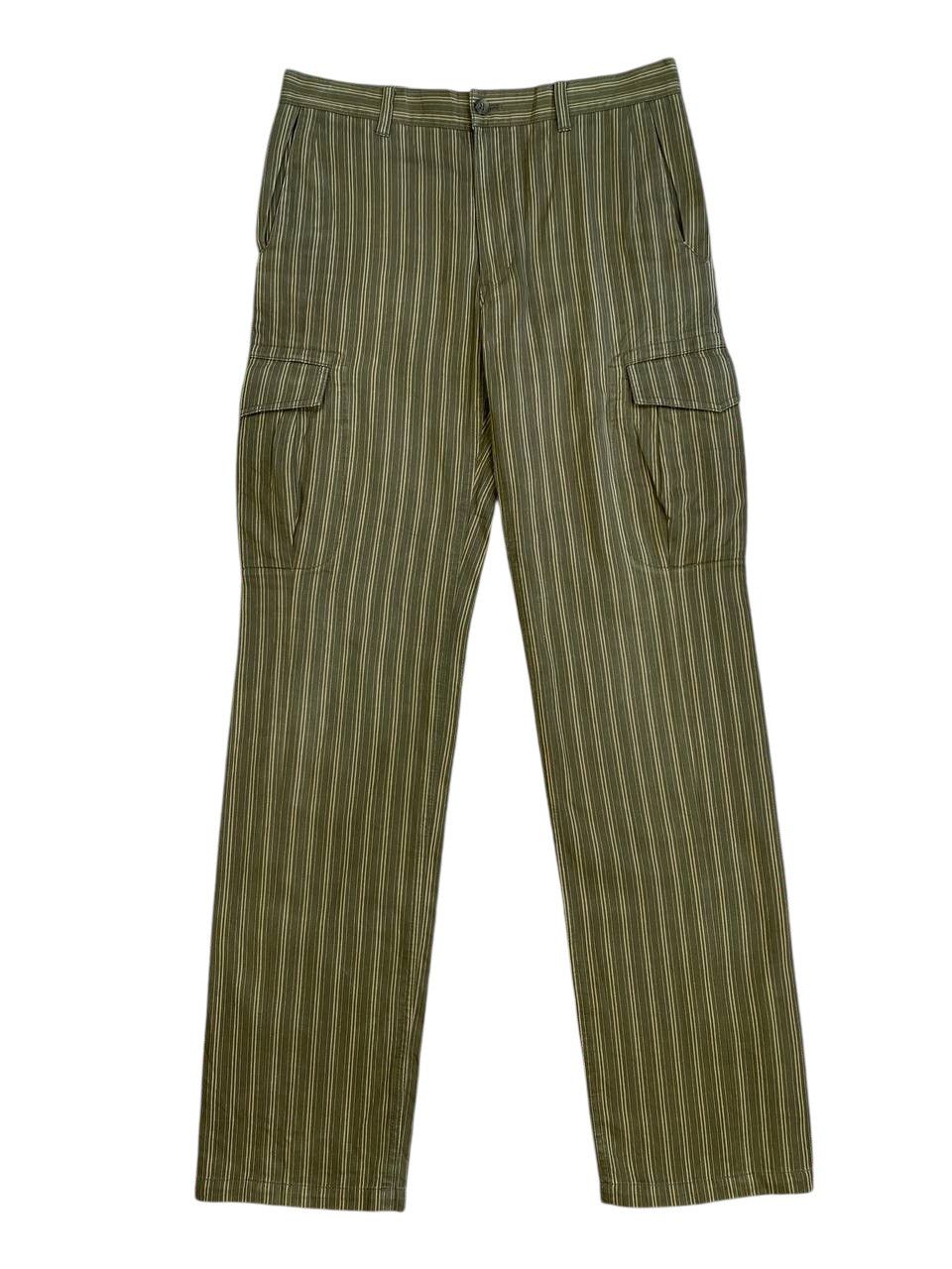 Yohji Yamamoto 90's AAR by Yohji Design Studio Green Pinstripe Cargo Pants Size US 30 / EU 46 - 1 Thumbnail