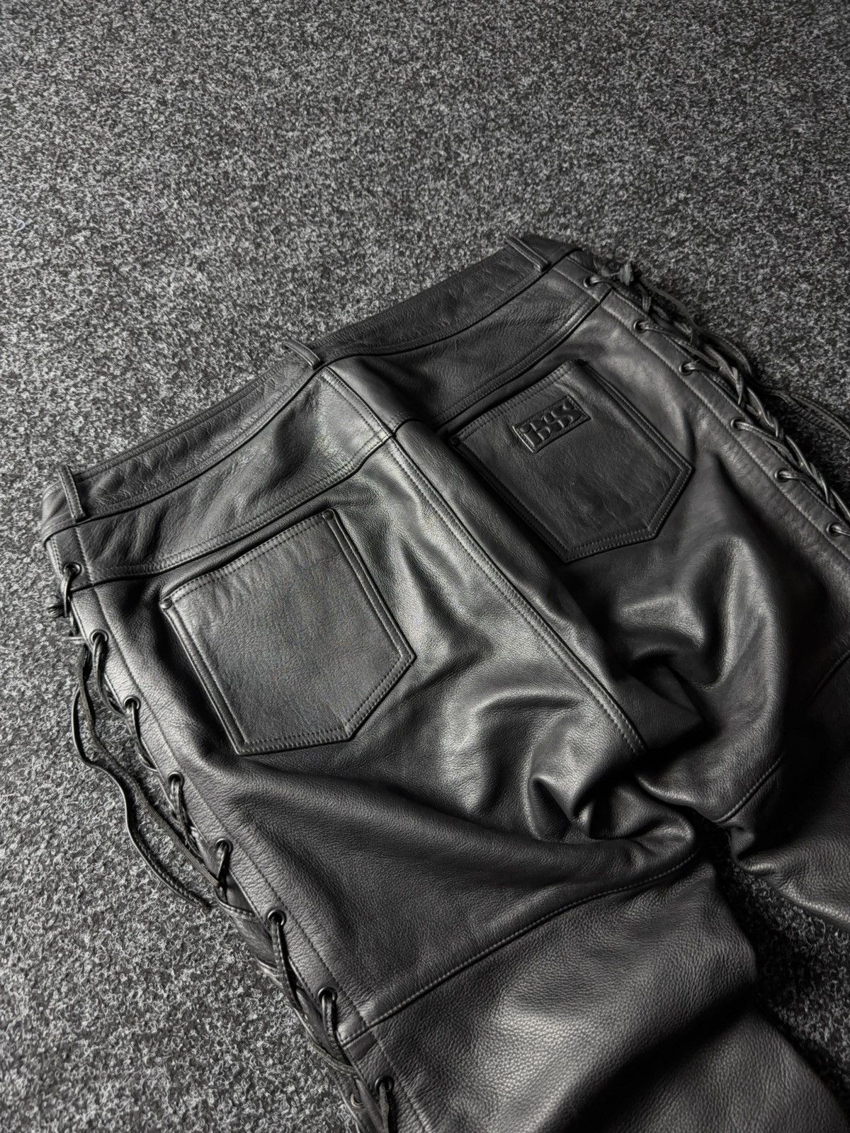 Leather Y2K Vintage Leather Pants Opium Style Alt Biker USA Rare Size US 37 - 14 Thumbnail