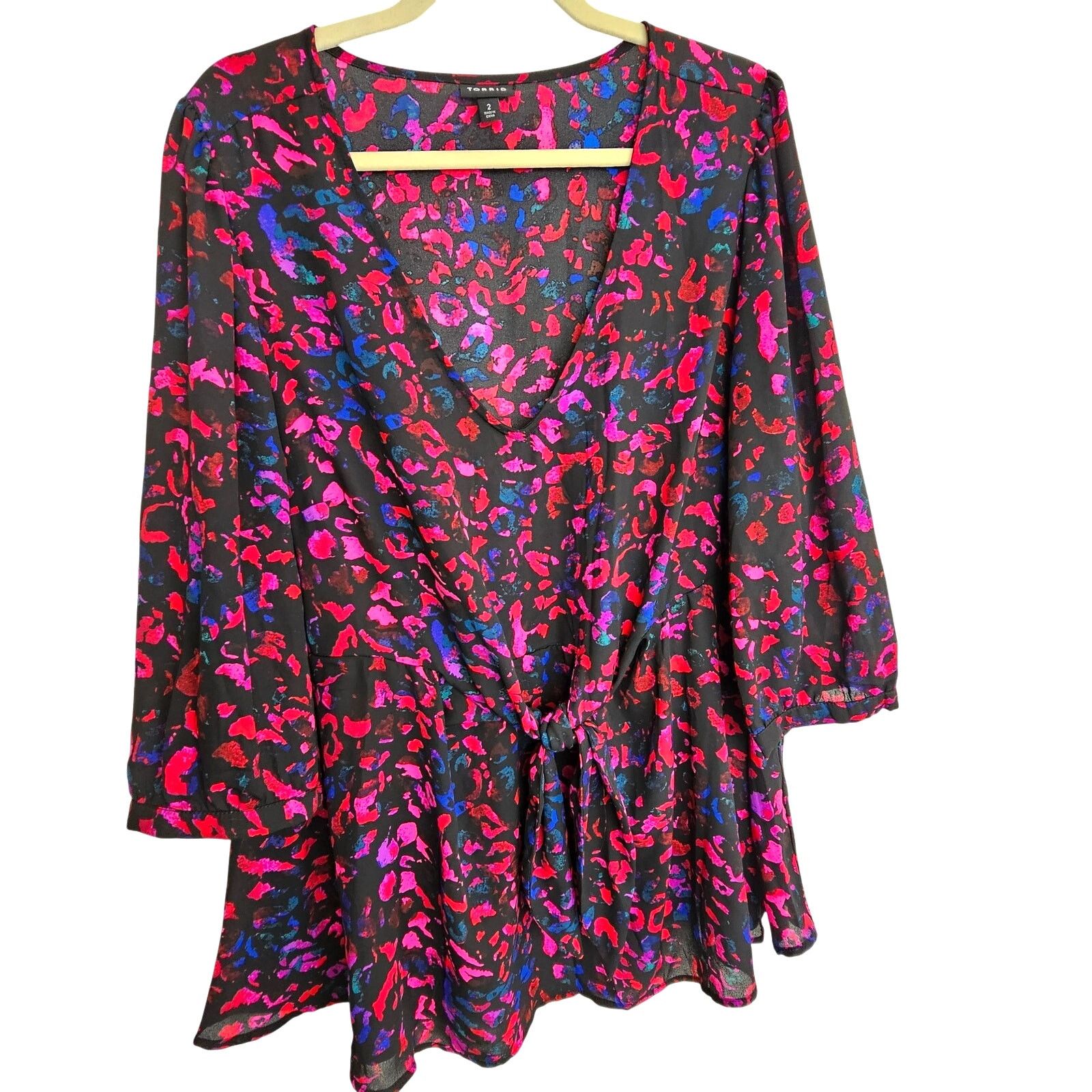 Corridor Torrid Georgette Leopard Print Top Plus Size 2X Mob Wife Size XXL / US 16-18 / IT 52-54 - 2 Thumbnail