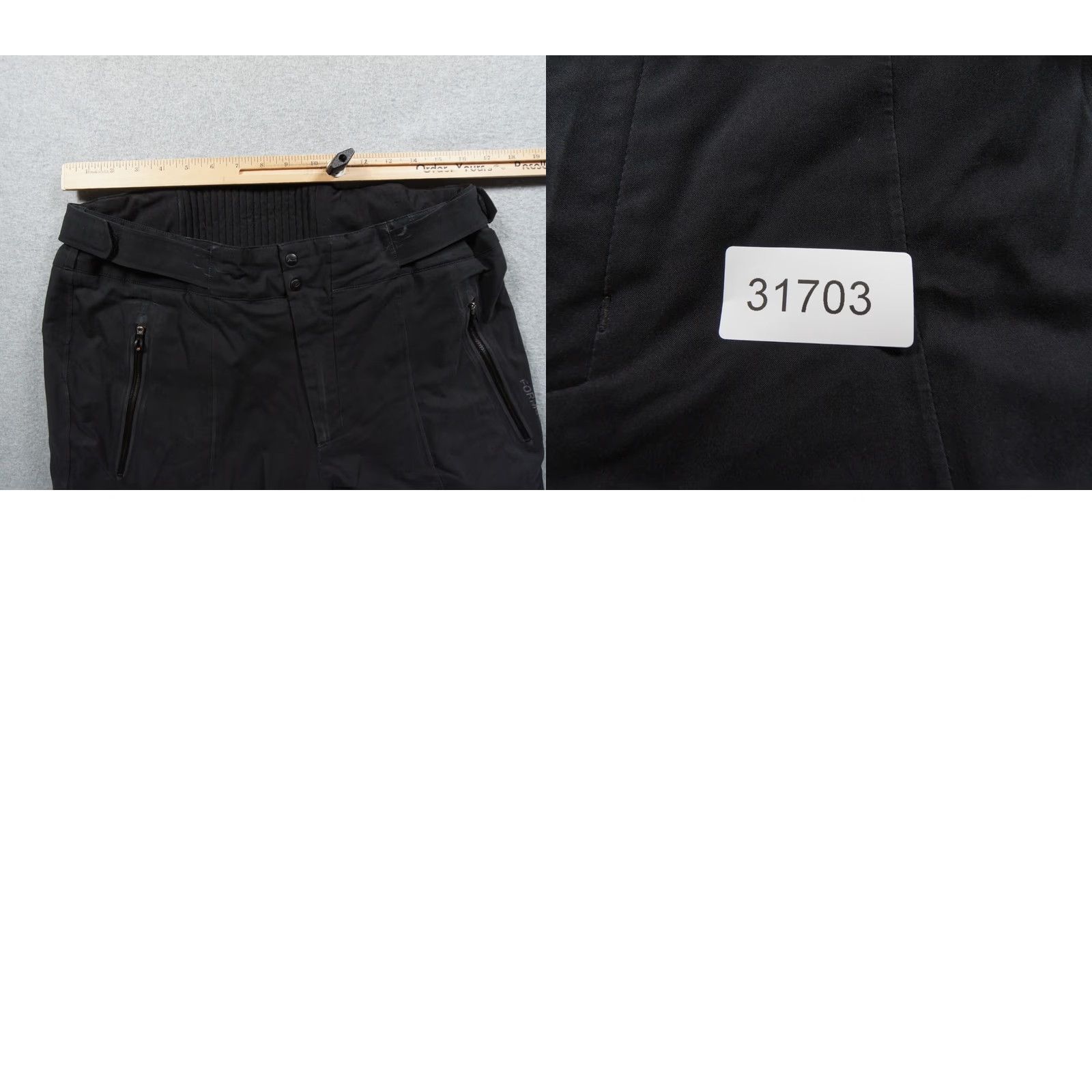 KJUS Kjus Ski Pants Men Large Black Waterproof Snow Winter Formula Outdoors Snowboard Pants Regular Inseam 30in Front Flat Size US 33 - 10 Thumbnail