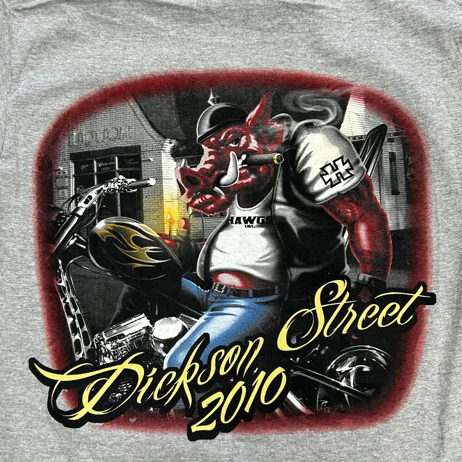 Harley Davidson 2010 Hawgs Dickson Street Motorcycle Gray Tee T Shirt Medium Size US M / EU 48-50 / 2 - 5 Thumbnail