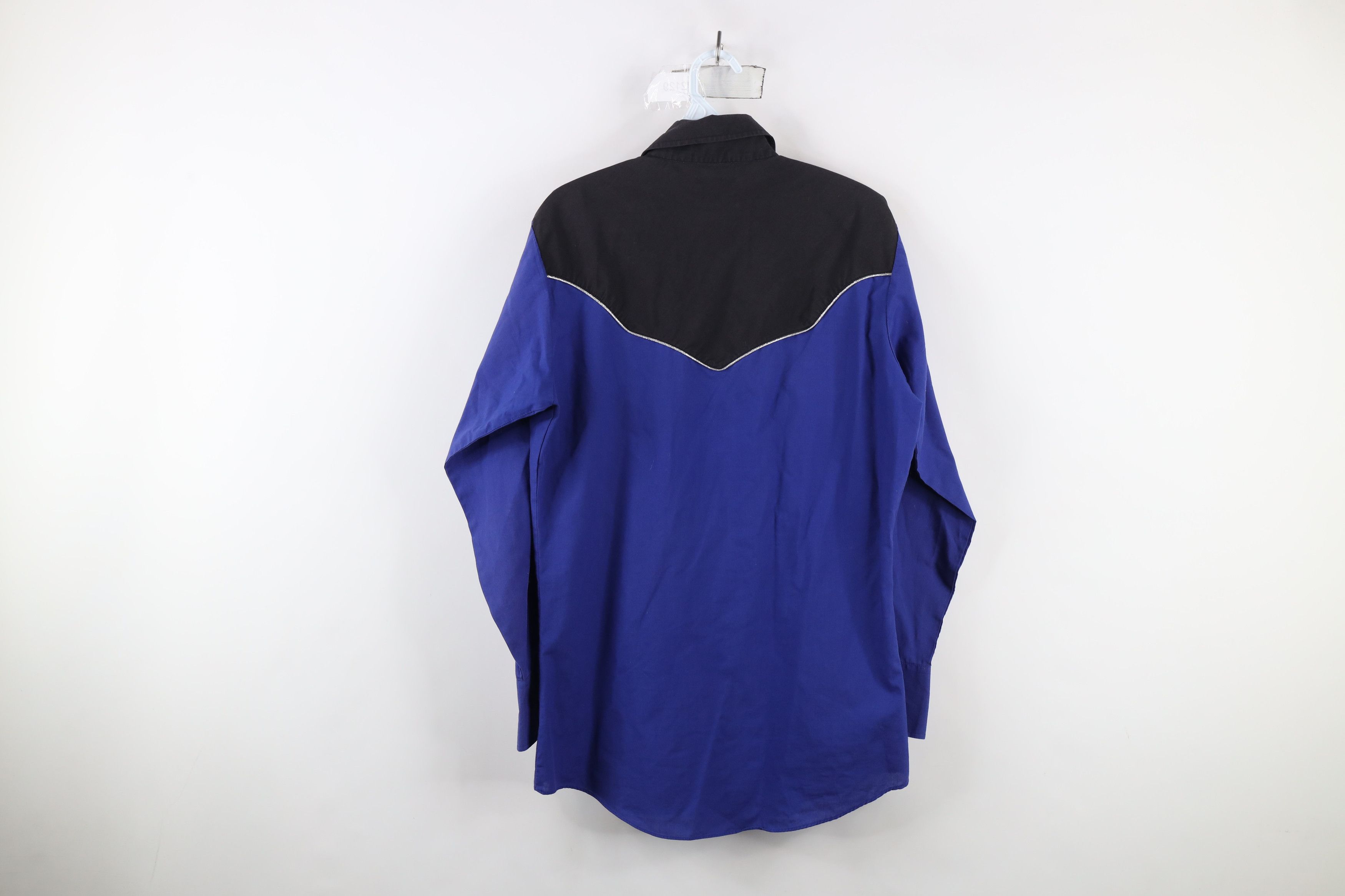 Vintage Vintage 90s Rockabilly Western Tribal Snap Button Shirt Blue Size US S / EU 44-46 / 1 - 11 Thumbnail