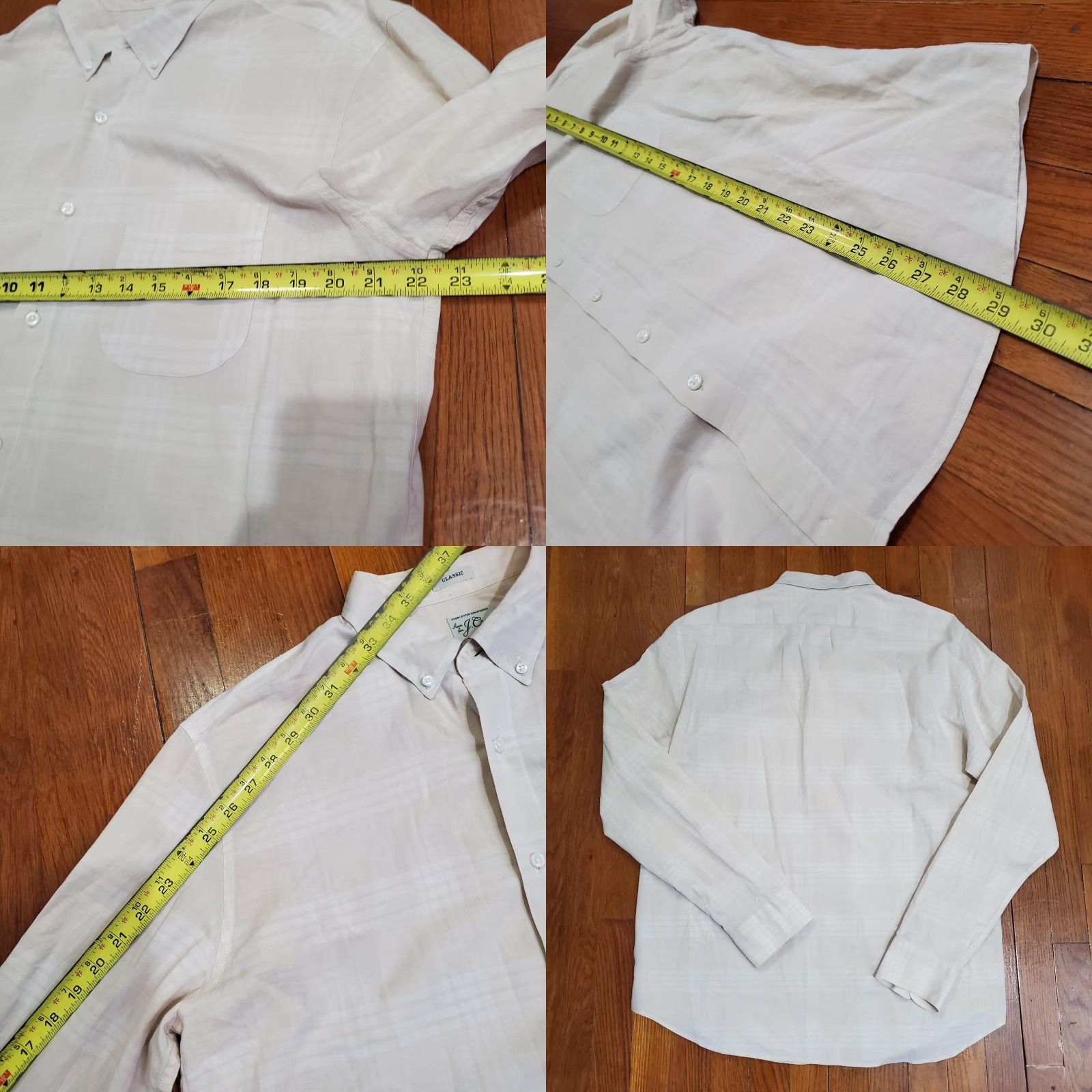 J.Crew J.Crew Shirt Mens Large White Plaid Long Sleeve Button-Up Classic Work Casual Size US L / EU 52-54 / 3 - 8 Thumbnail