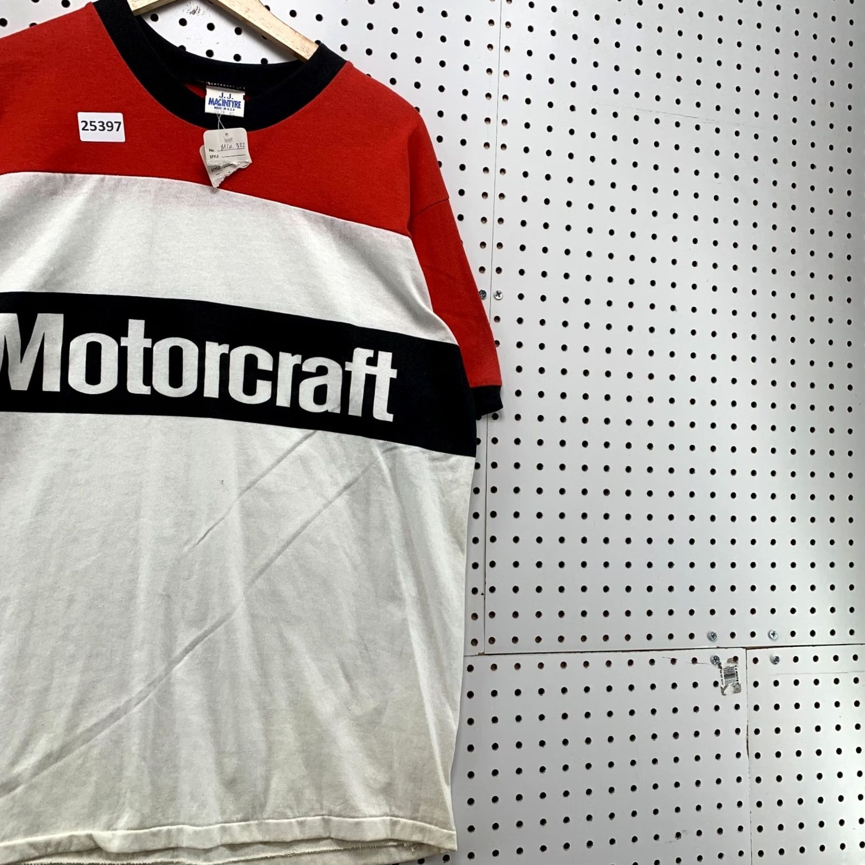 Vintage VINTAGE JJ Macintyre Shirt XL Red 80s Motocraft Single Stitch White Mens 22x29 Size US XL / EU 56 / 4 - 4 Thumbnail