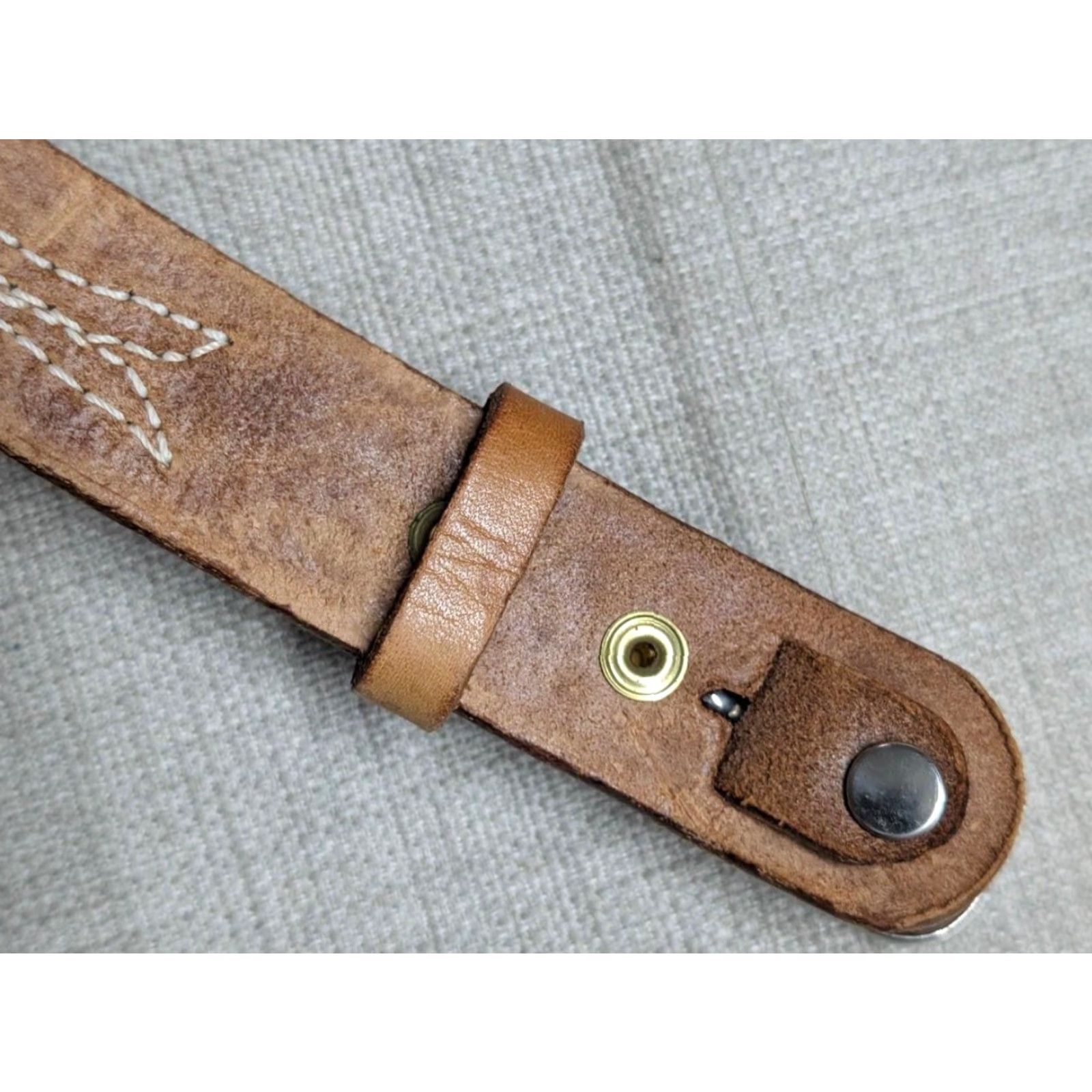 Vintage VINTAGE Looper ranger belt 34 brown floral western belt Cowhide leather Mens 34 Brown floral Ranger Western buckle snaps Size 34 - 7 Thumbnail