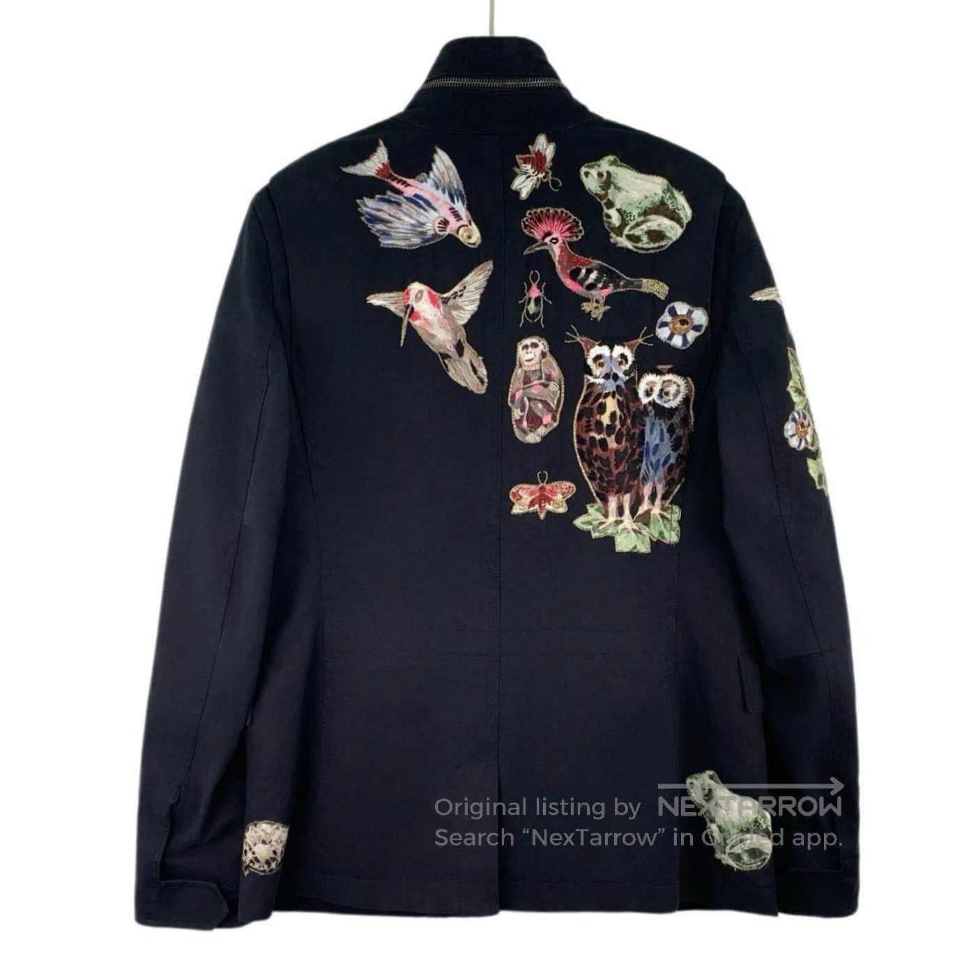 Valentino Valentino Black Animal Embroidered Cotton Stand Collar Sin Size US S / EU 44-46 / 1 - 2 Thumbnail