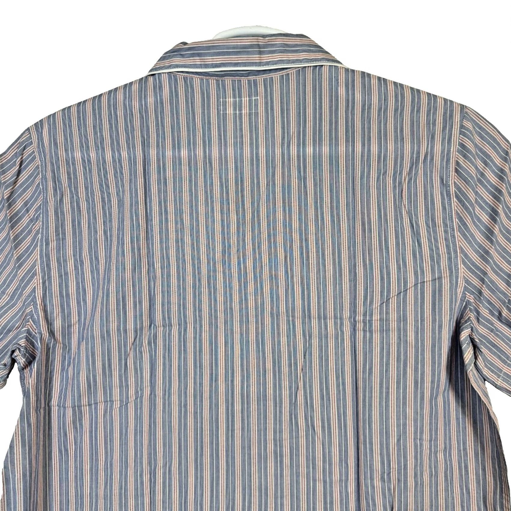 J.Crew J.CREW Pajama Top Men’s Large Blue Stripe Short Sleeve Cotton Shirt Bu M 169 Size US L / EU 52-54 / 3 - 3 Thumbnail