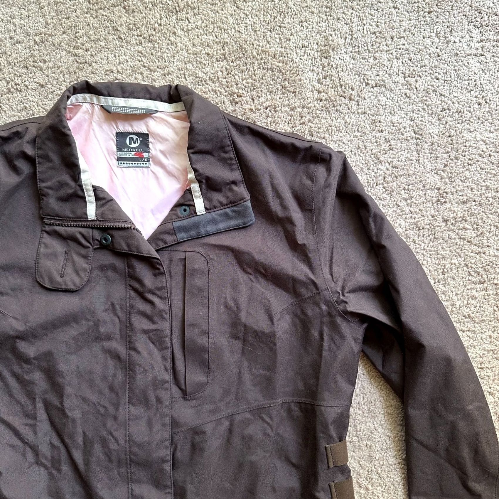 Merrell Merrell Jacket Womens Large Full Zip Nylon Mock Neck Pockets Brown Size L / US 10 / IT 46 - 5 Thumbnail