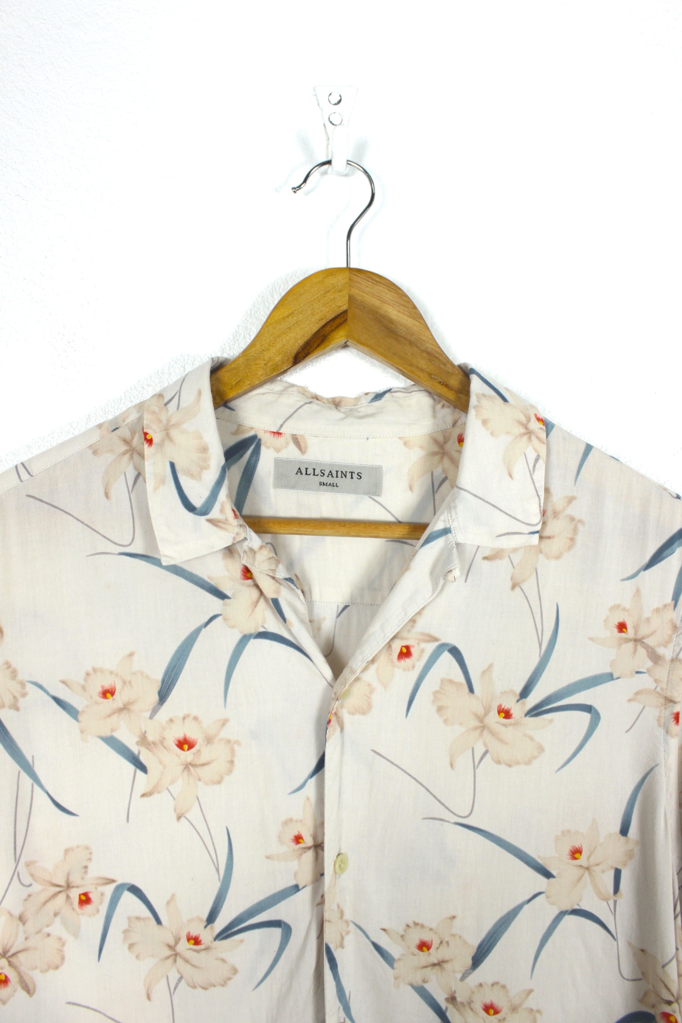 Allsaints Allsaints AARU Floral Printed Open Collar Viscose Shirt Size US S / EU 44-46 / 1 - 2 Thumbnail