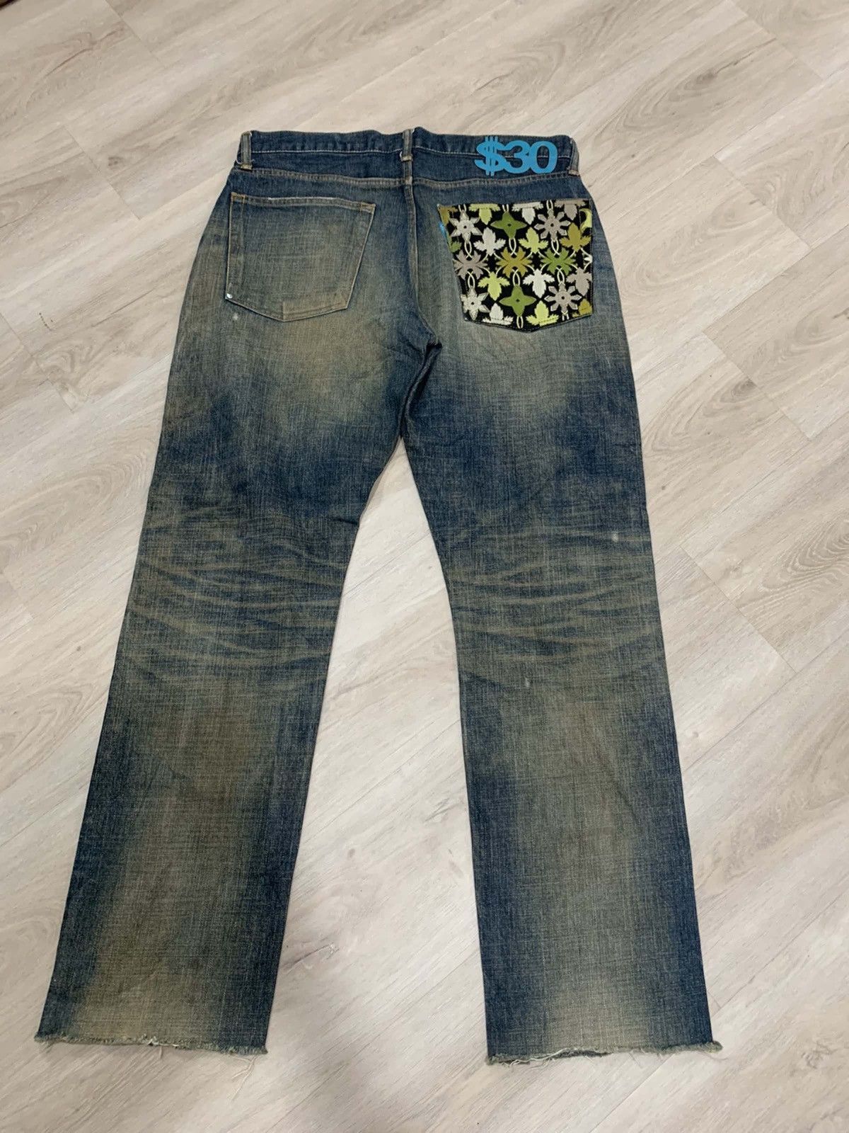Vintage Swagger embroidery design selvedge denim style Size US 35 - 2 Thumbnail