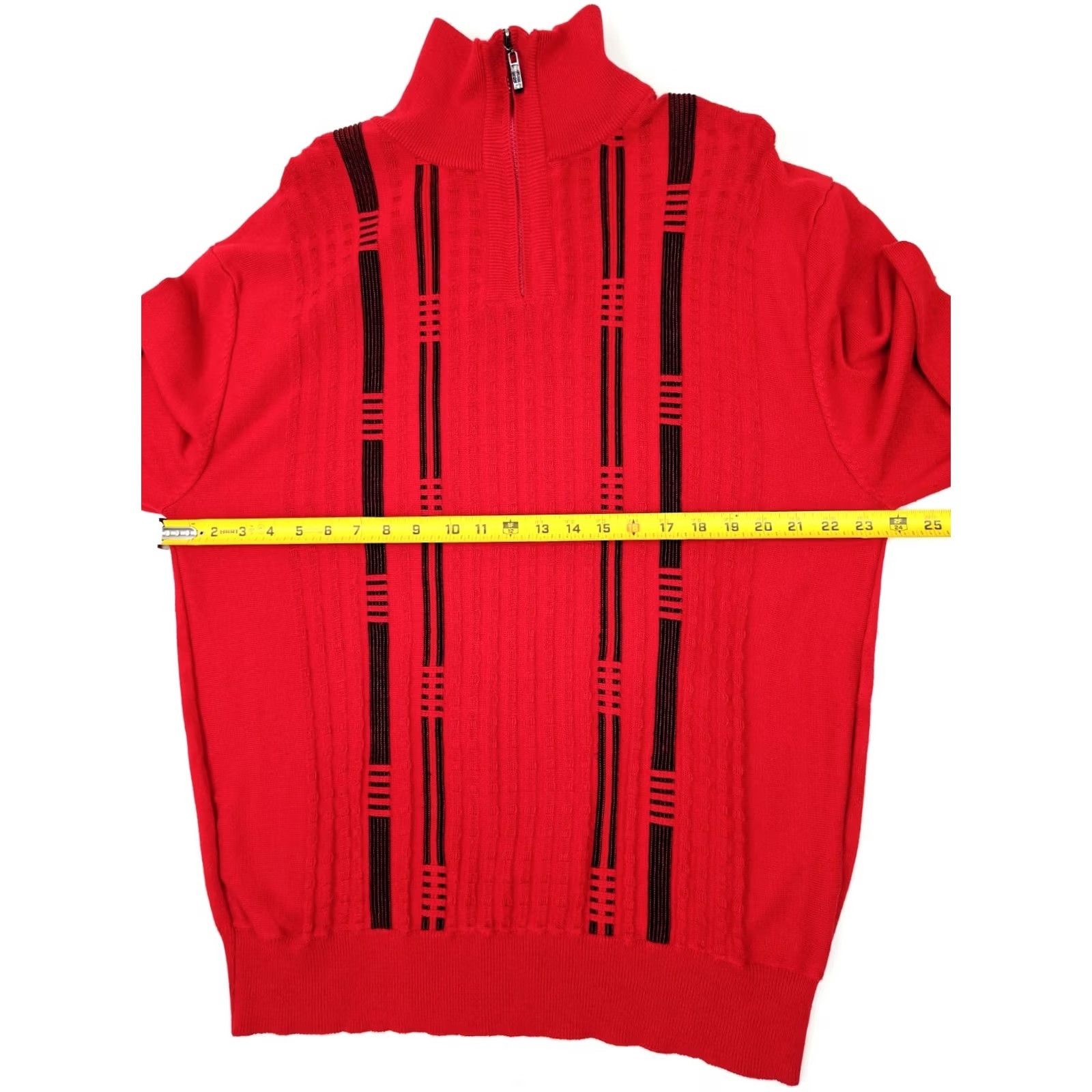 Vintage Bagazio 1/4 Zip Knit Sweater Men XXL – Red & Black – Acrylic Ribbed Panel – Vintage: No – Casual Hu/H Hip Hop Size US XXL / EU 58 / 5 - 7 Thumbnail