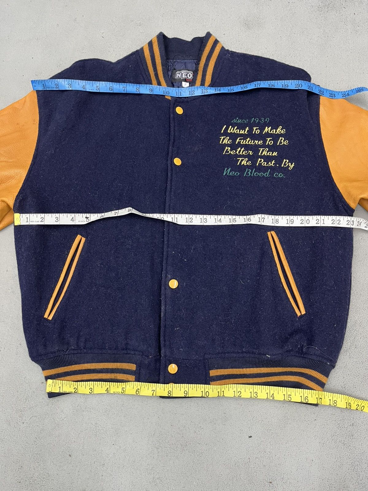 Japanese Brand ARCHIVE🔥NEO BLOOD VARSITY JACKET Size US M / EU 48-50 / 2 - 14 Thumbnail
