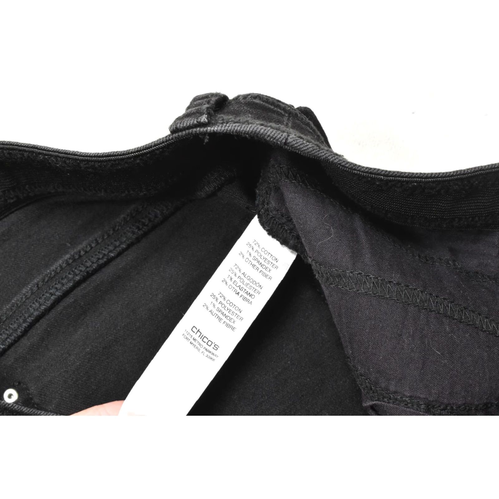 Vintage Chico's Fabulously Slimming Black Straight Leg Jeans Size 2 Short High Rise Stre Size 26" / US 2 / IT 38 - 7 Thumbnail
