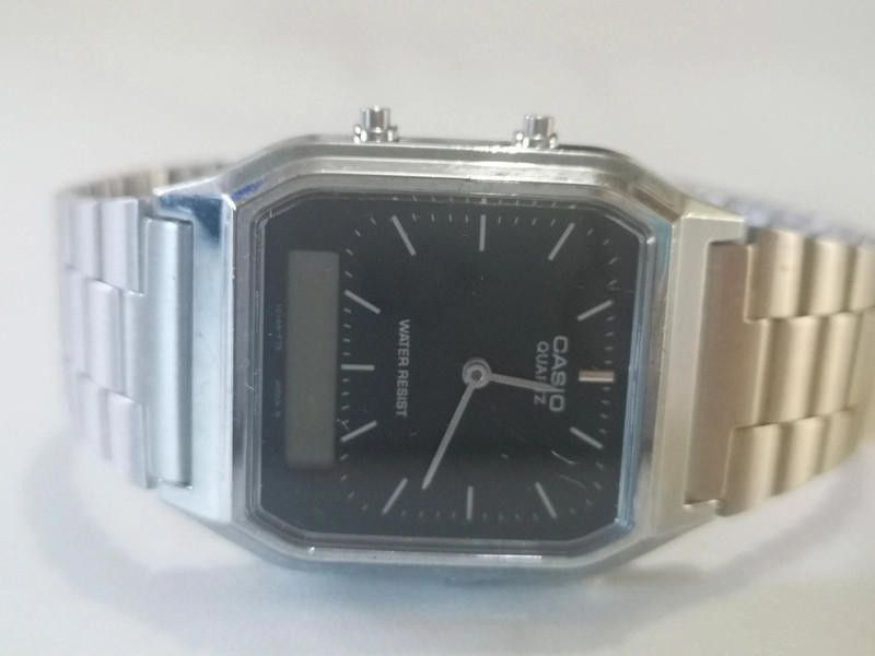Casio Casio black dial stainless steel bracelet watch Size ONE SIZE - 5 Thumbnail