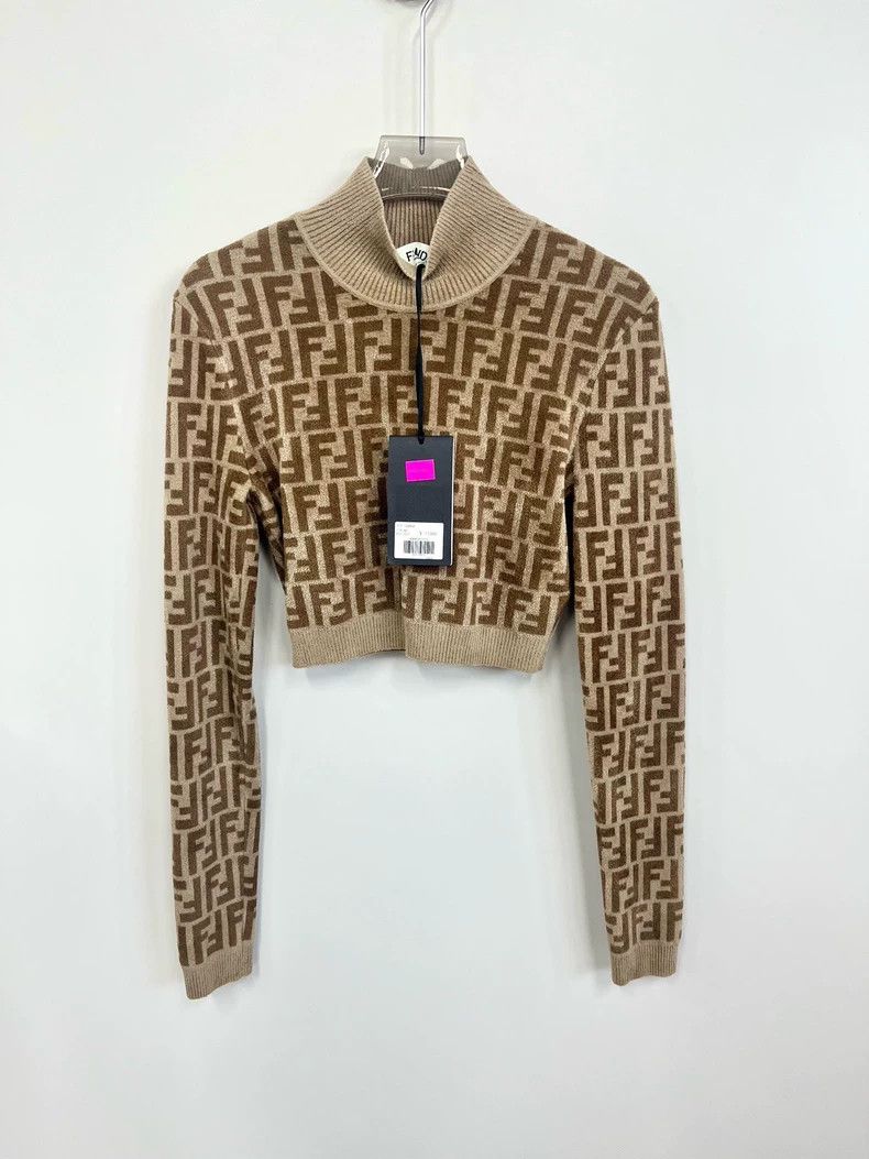 Fendi Brown Monogram Knit Sweater
