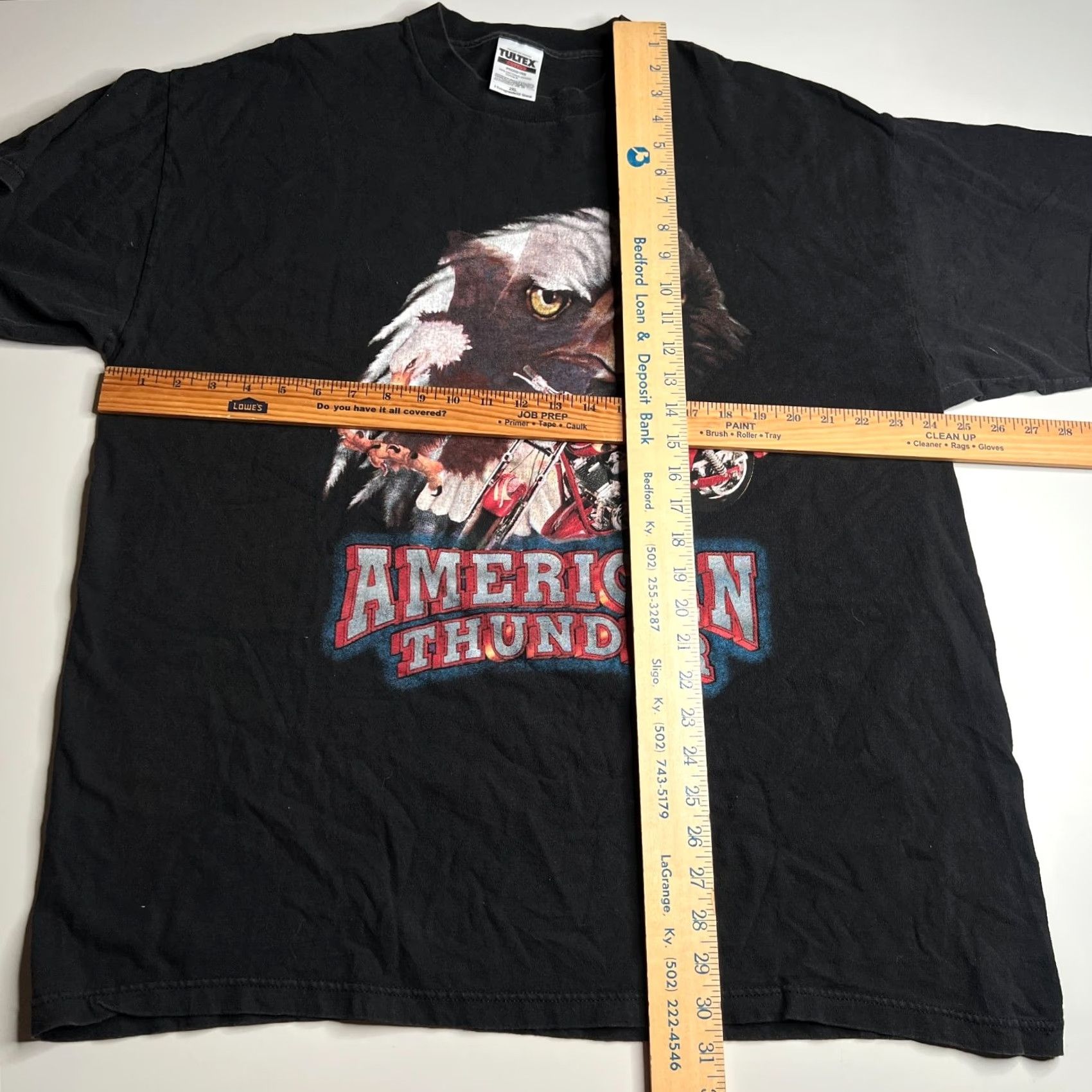 Tultex VINTAGE American Thunder Bald Eagle Motorcycle T-Shirt Tultex Black 2XL USA 90s Mens Short Sleeve Crew Neck Cotton T-Shirt Size US XXL / EU 58 / 5 - 2 Thumbnail