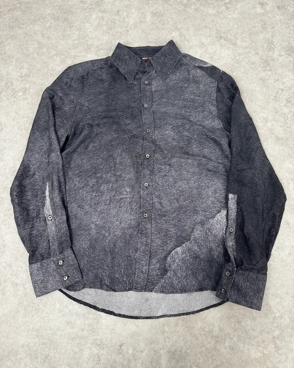 Roberto Cavalli 2000s Roberto Cavalli Grey Abstract Shirt Size US M / EU 48-50 / 2 - 1 Thumbnail