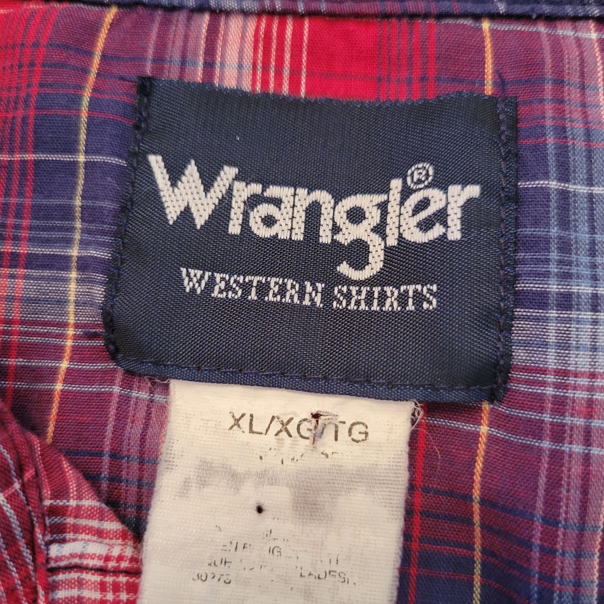 Wrangler Wrangler Western Plaid Shirt Red Blue Pearl Snap Long Sleeve Size US XL / EU 56 / 4 - 2 Thumbnail
