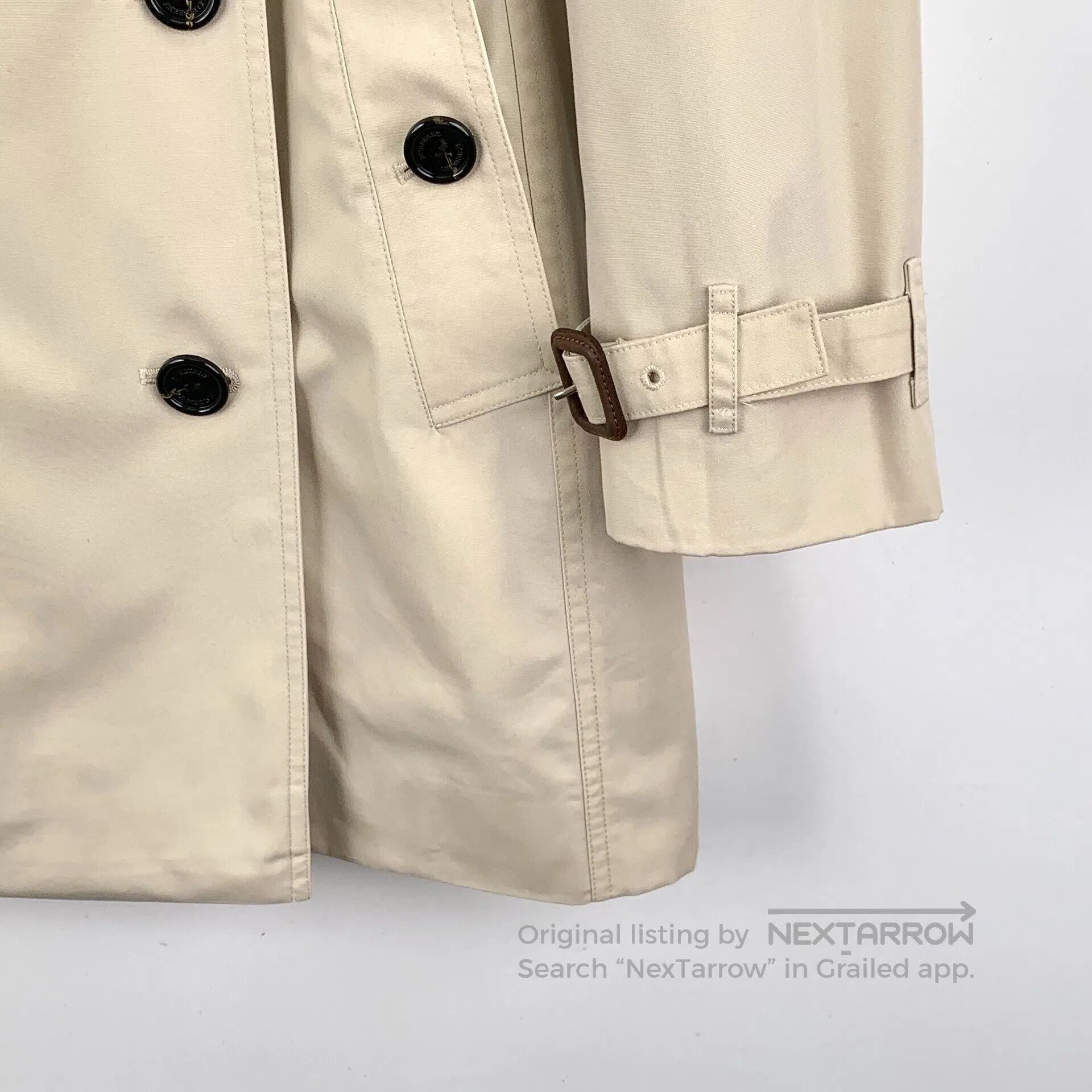 Burberry Burberry Khaki cotton collar double-breasted long-sleeve b Size XS / US 0-2 / IT 36-38 - 4 Thumbnail