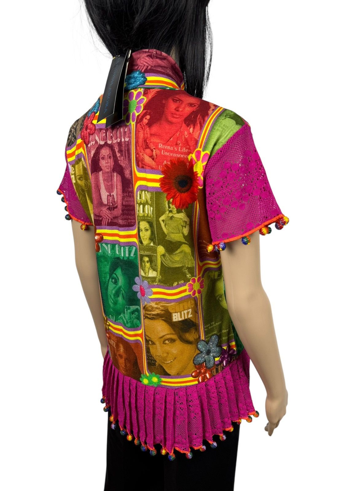 Manish Arora Manish Arora Blouse Pleated Mesh Short Sleeve size XL Size XL / US 12-14 / IT 48-50 - 11 Thumbnail