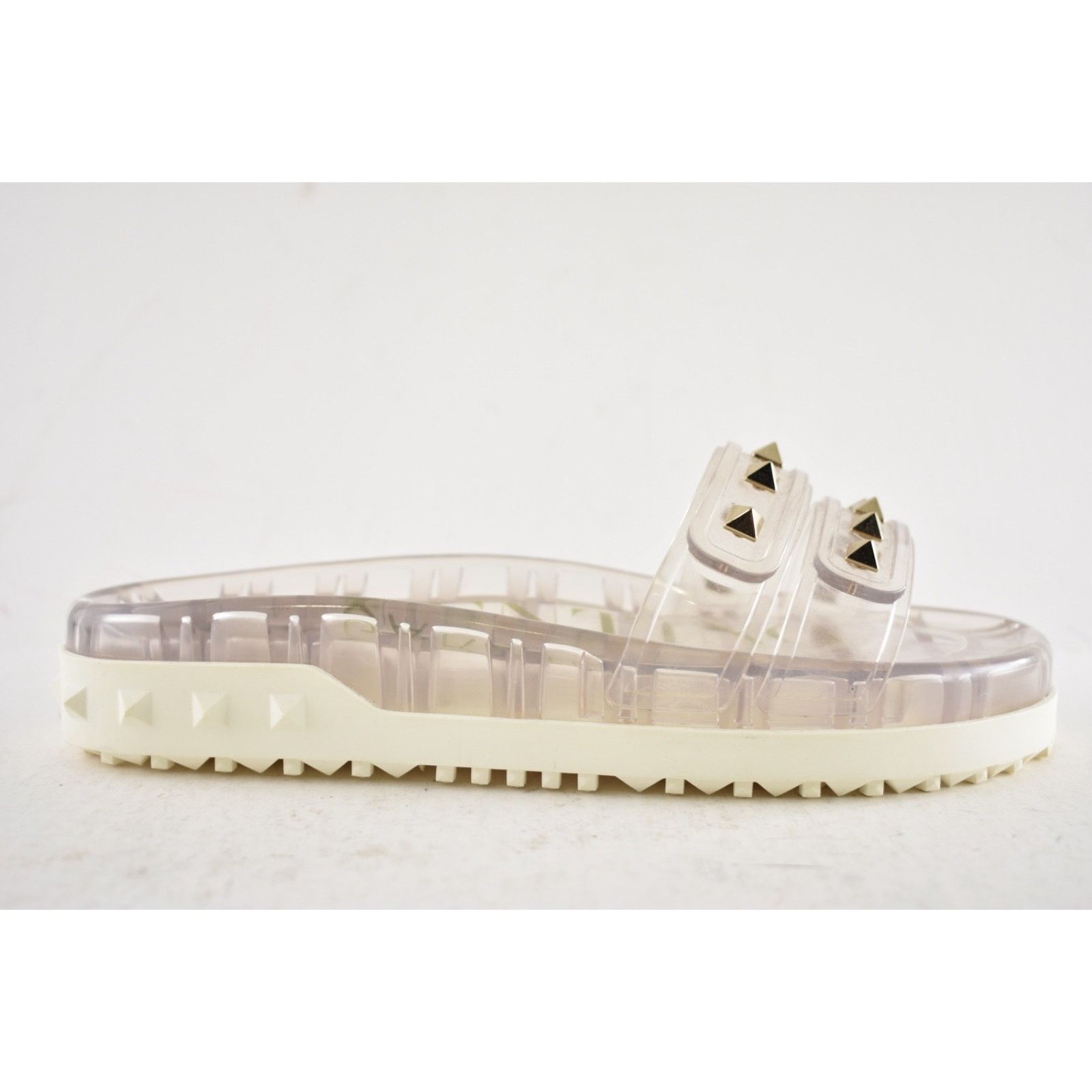 Valentino Valentino Rockstud Clear Rubber Strap Flat Slide Flip Flop Size US 5 / IT 35 - 2 Thumbnail