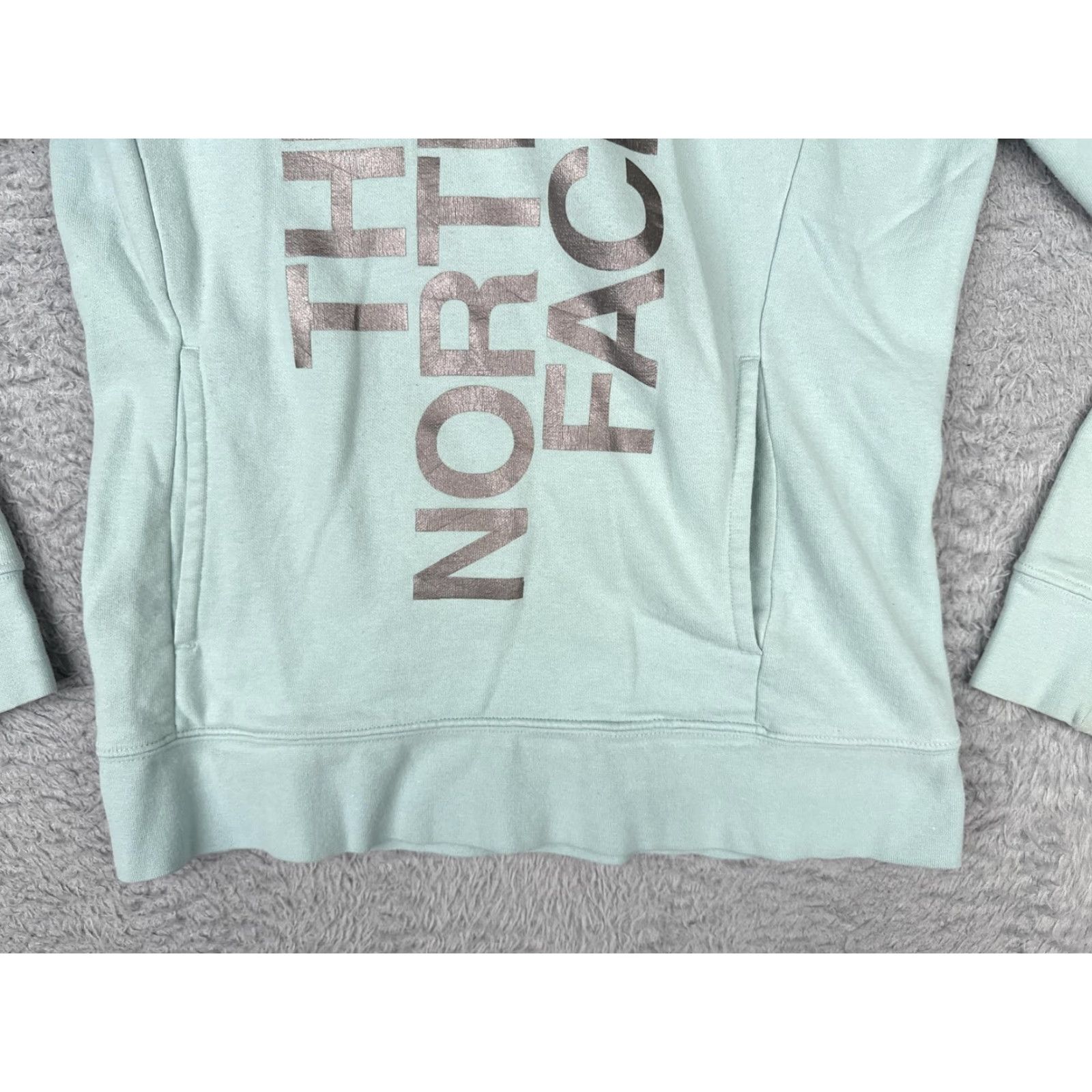 The North Face The North Face Hoodie Womens Small Mint Green Pullover Fleece Metallic Logo Size S / US 4 / IT 40 - 5 Thumbnail