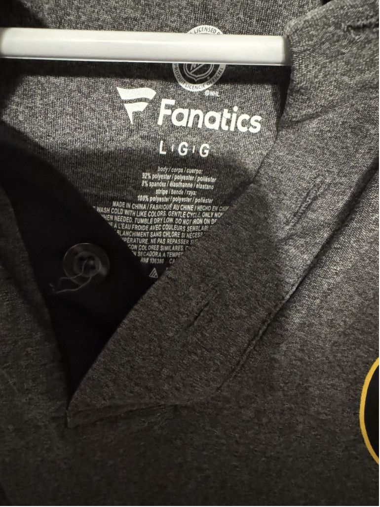 NBA Boston Bruins Fanatics Polo Shirt Gray Men's Sz L Size US L / EU 52-54 / 3 - 7 Thumbnail