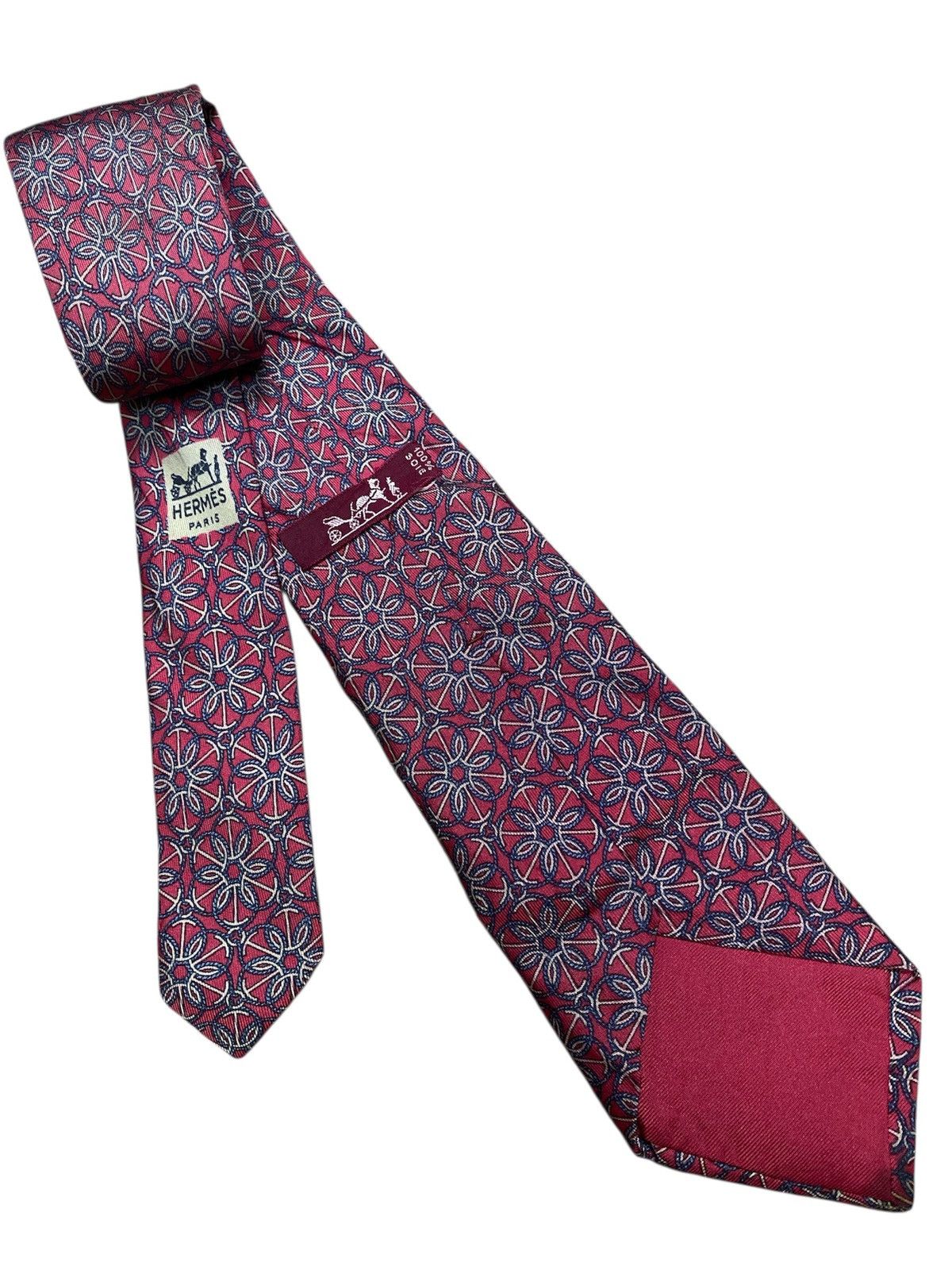 Hermes HERMES TIE RED Size ONE SIZE - 2 Thumbnail