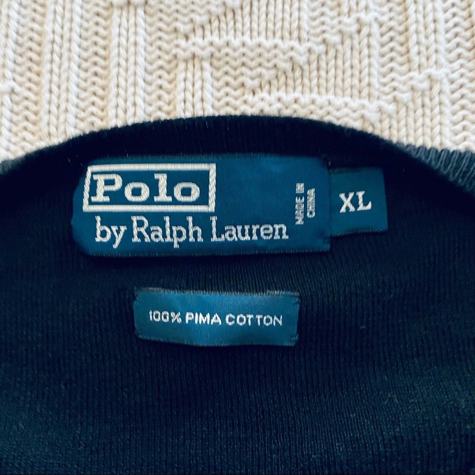 Polo Ralph Lauren Polo RL black vneck pima cotton sweater Size US XL / EU 56 / 4 - 4 Thumbnail