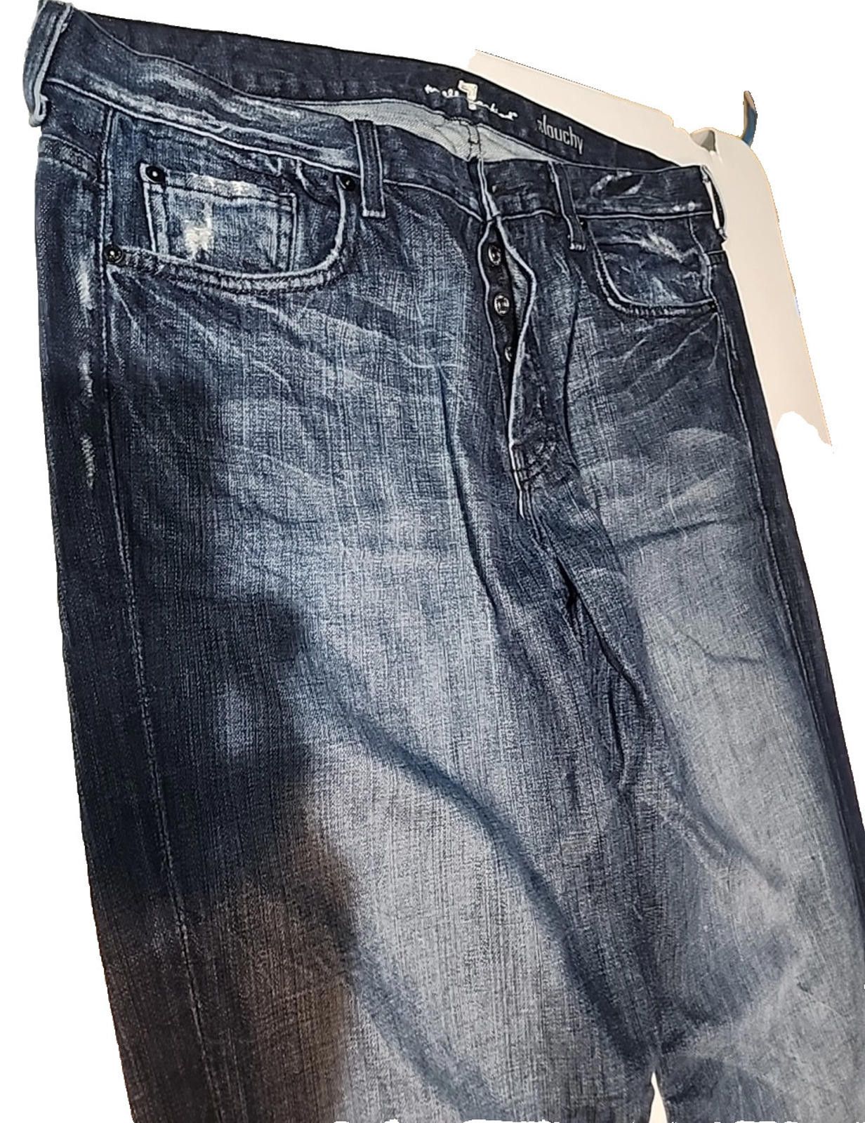 Seven 7 Seven For All Man Kind Blue Jeans Distressed 38Wx33L Size US 38 / EU 54 - 2 Thumbnail