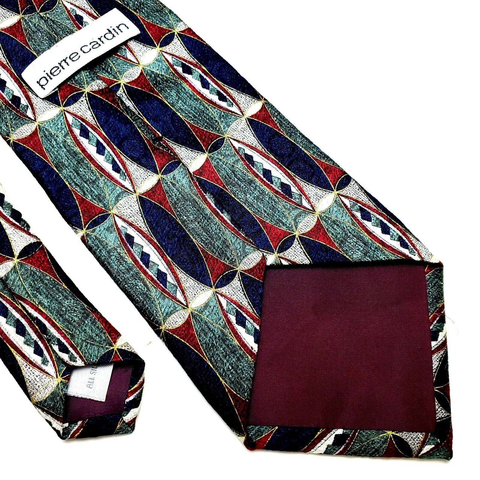 Pierre Cardin Pierre Cardin Green Silk Tie Abstract Print Wide Size ONE SIZE - 5 Thumbnail