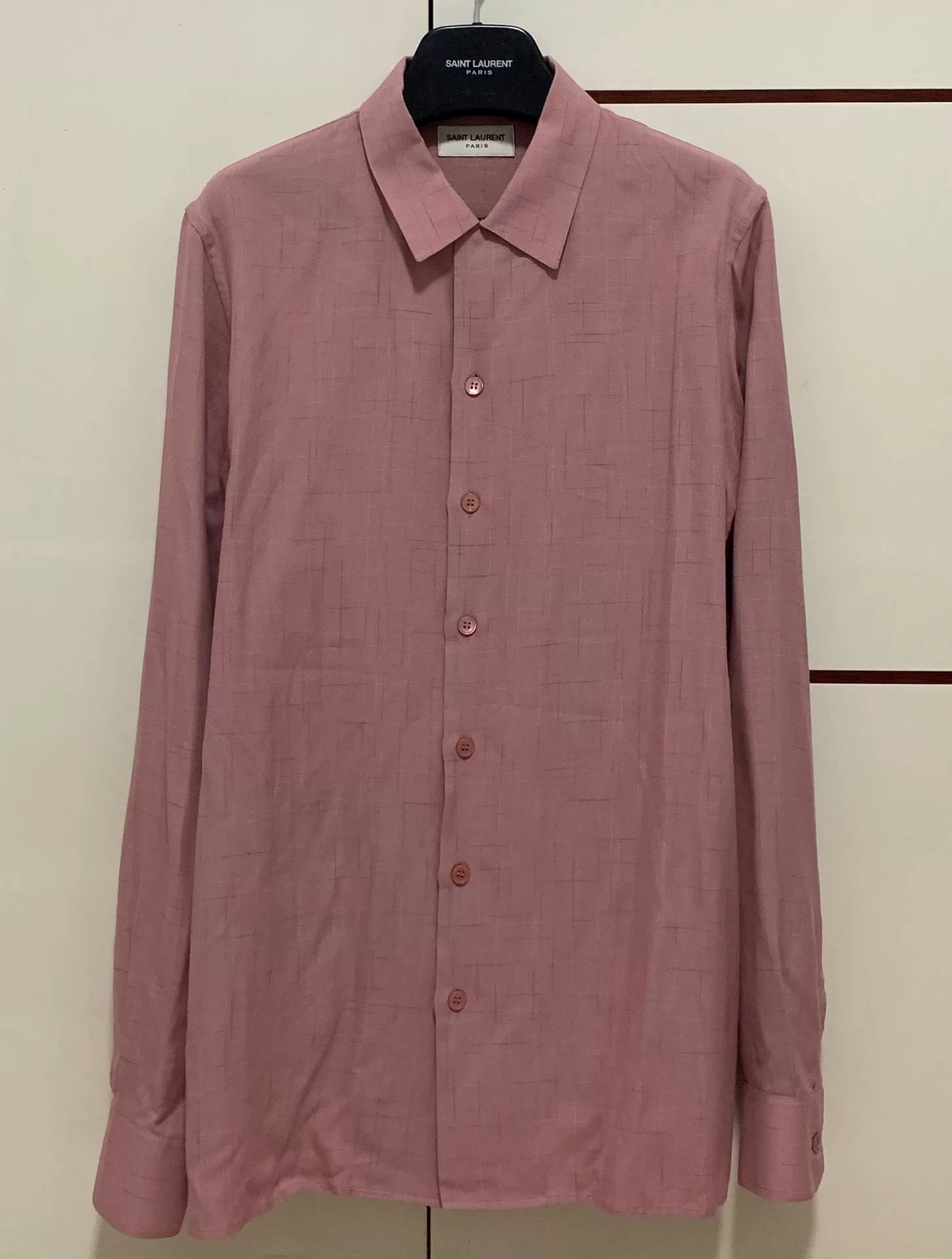 Saint Laurent Paris Saint Laurent SLP 14FW Pink Cuban Collar Shirt Size US M / EU 48-50 / 2 - 1 Thumbnail