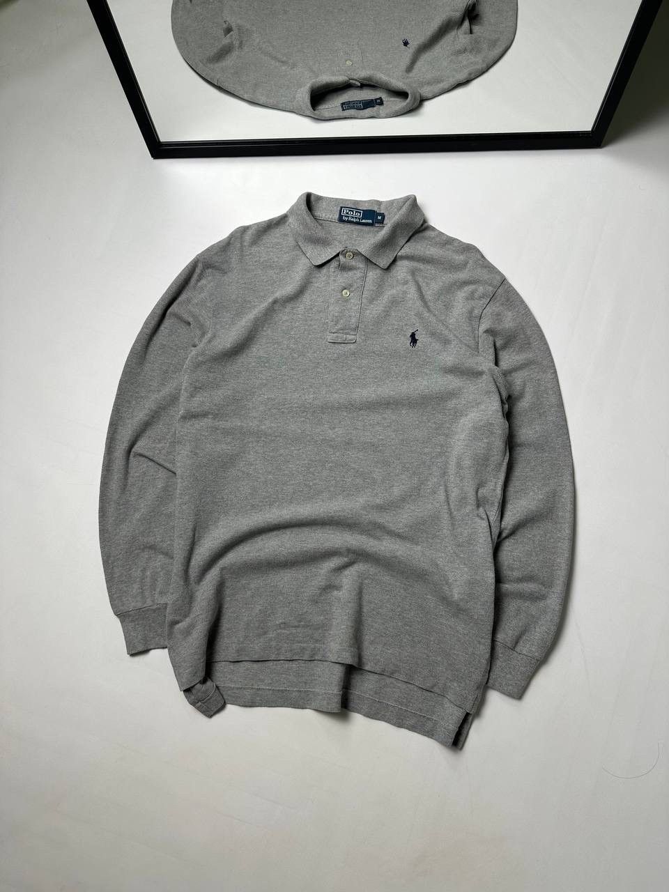 Polo Ralph Lauren Vintage 90s Polo Ralph Lauren Rugby Polo Tee Gray Size US M / EU 48-50 / 2 - 1 Thumbnail