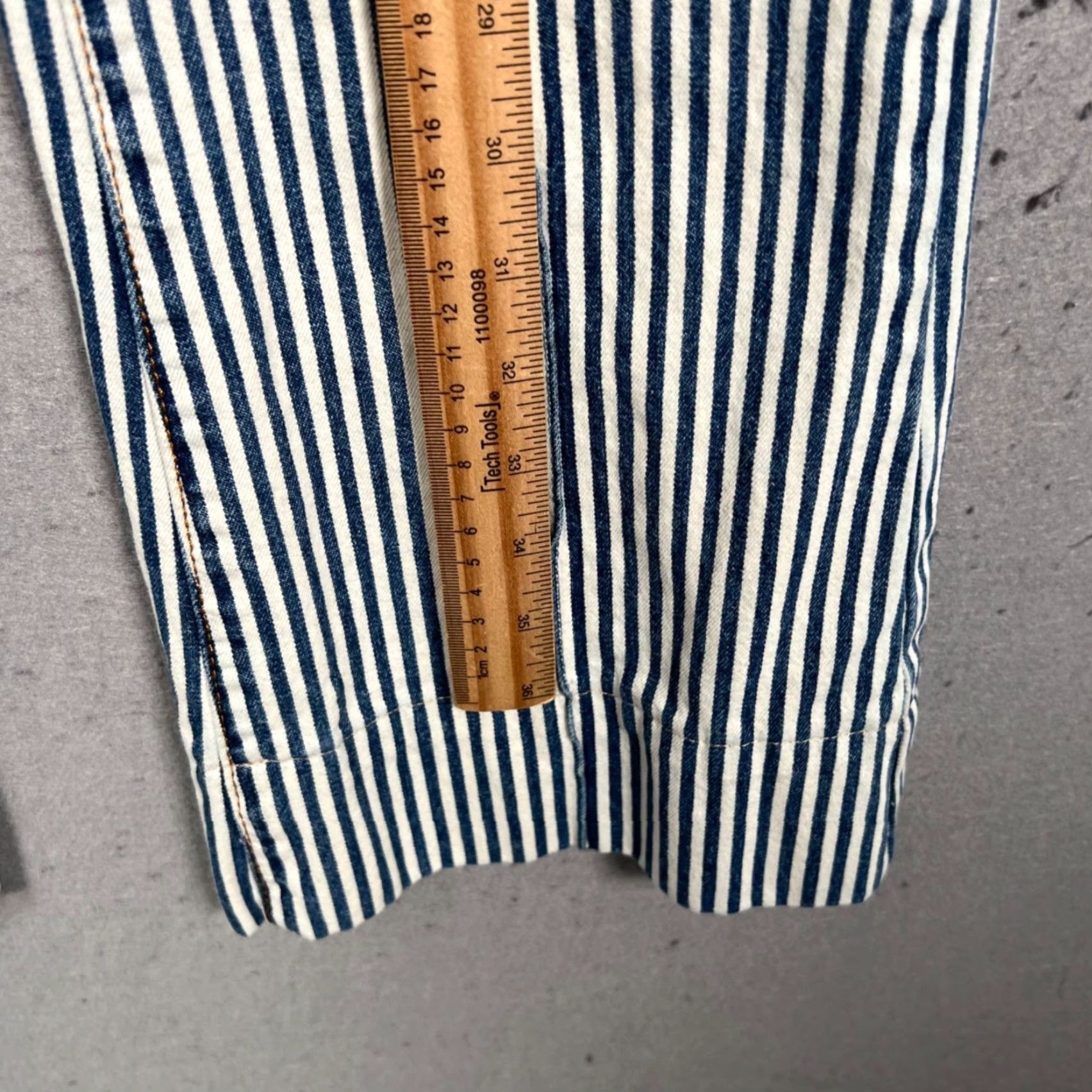 Vintage Revice Denim Womens Size 25 Striped Star Patch High-Waisted Flare Jeans Size 42" / US 20 - 6 Thumbnail