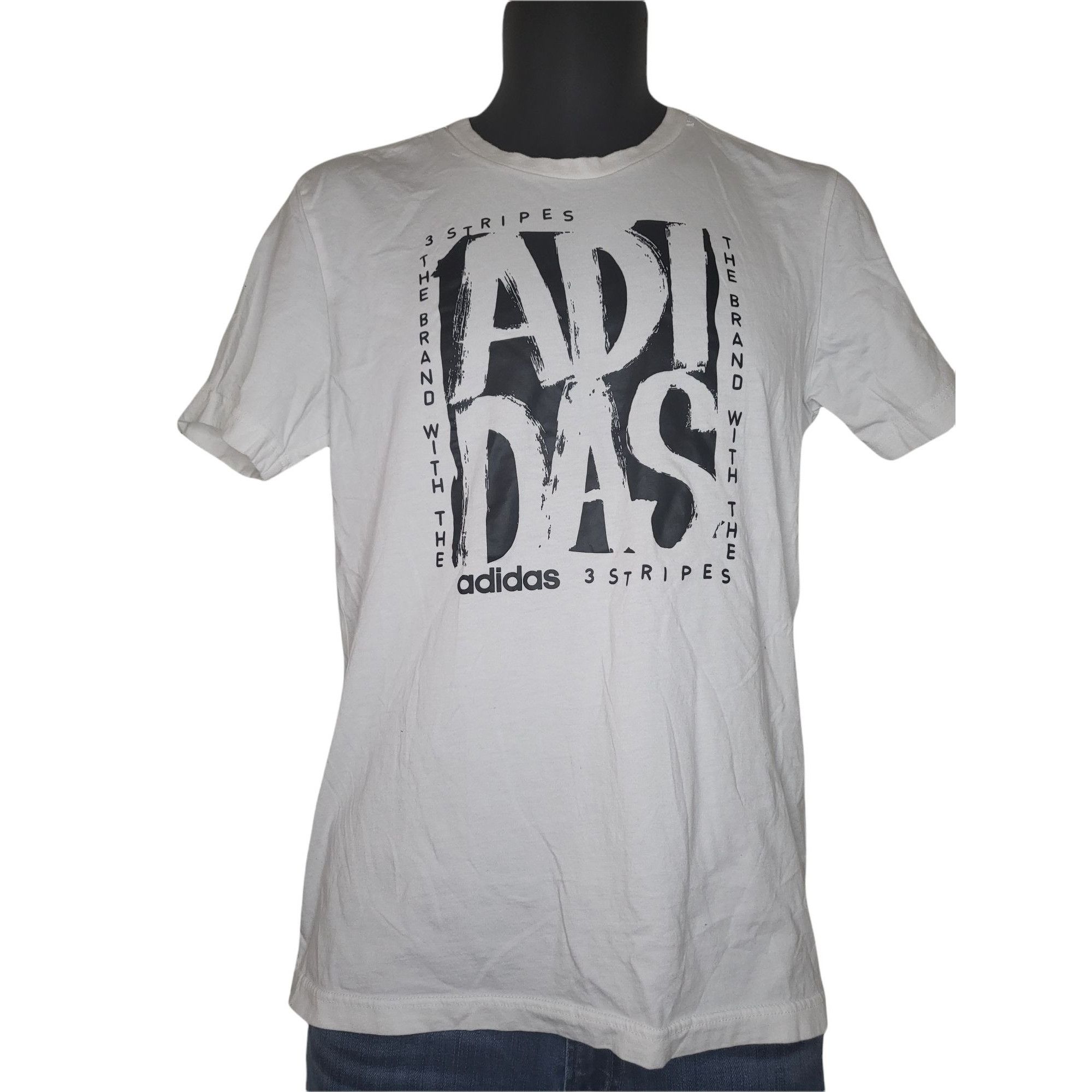 Adidas Adidas Tshirt Men Sz S The Brand 3 Stripes Big Graphic Short Size US S / EU 44-46 / 1 - 1 Thumbnail