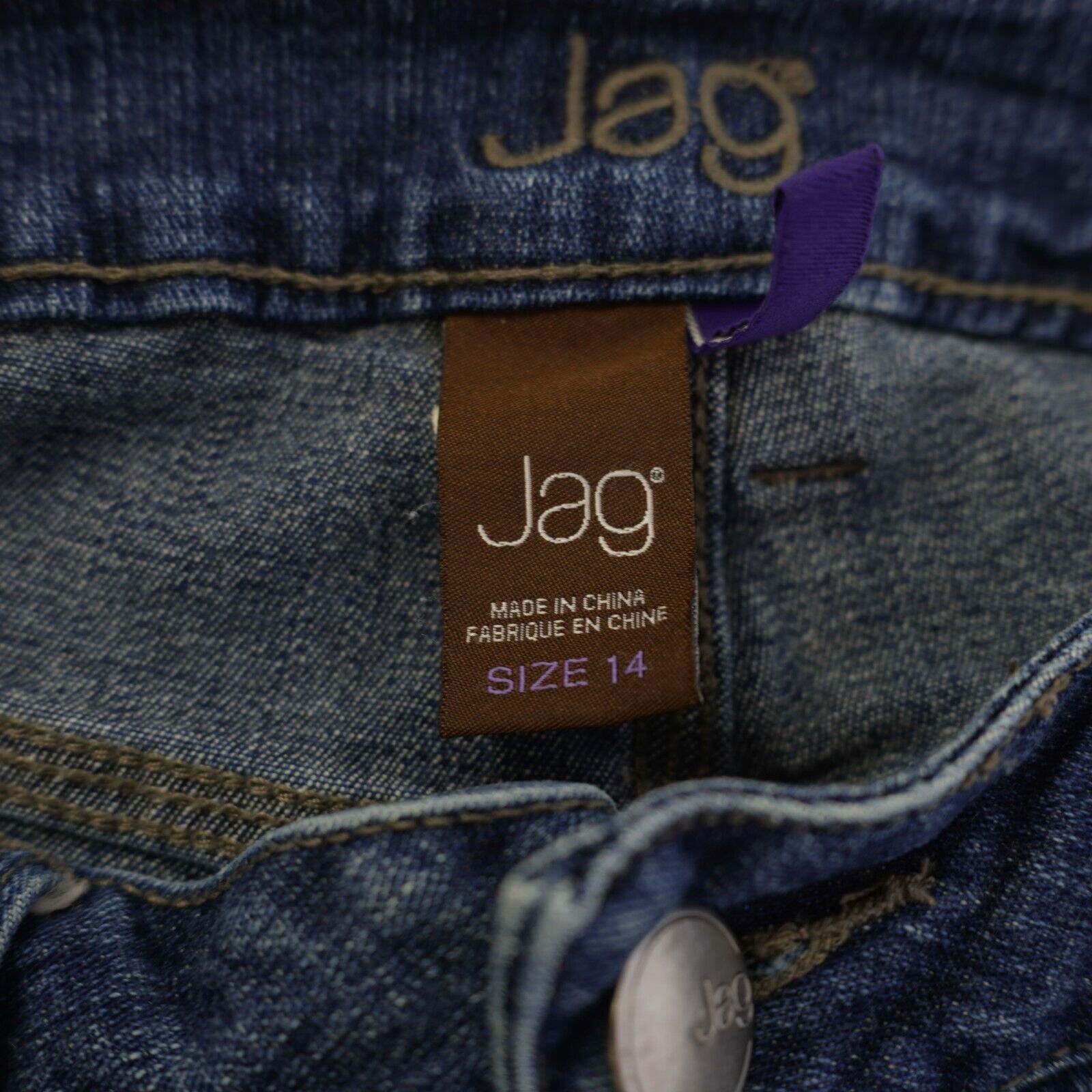 Designer Jag Stretch Blue Denim Capri Jeans Size 14 Mid Rise 32/25 Size 36" / US 14 / IT 50 - 8 Thumbnail