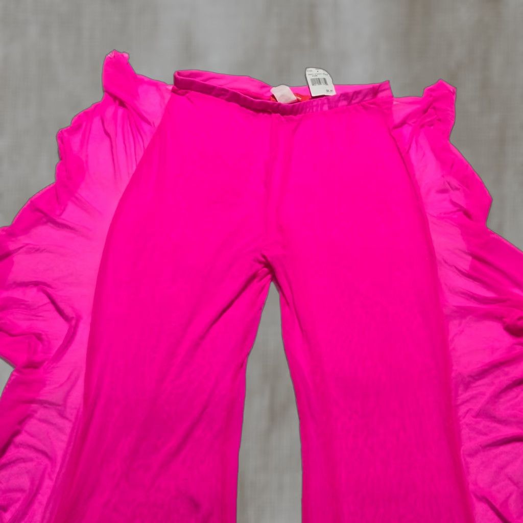 Rainbow Rainbow Pants Women's L Pink High Waist Sheer Sweatpants 96% Polyester 4% Spandex Regular Straight Men/Women? Size 36" / US 14 / IT 50 - 1 Thumbnail
