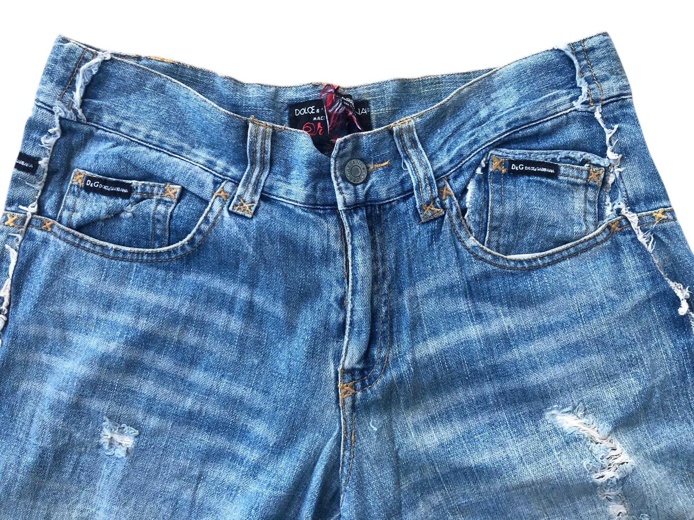 Dolce & Gabbana 💯DOLCE & GABBANA Vintage Distressed Style Worn Denim Jeans Size US 33 - 7 Thumbnail