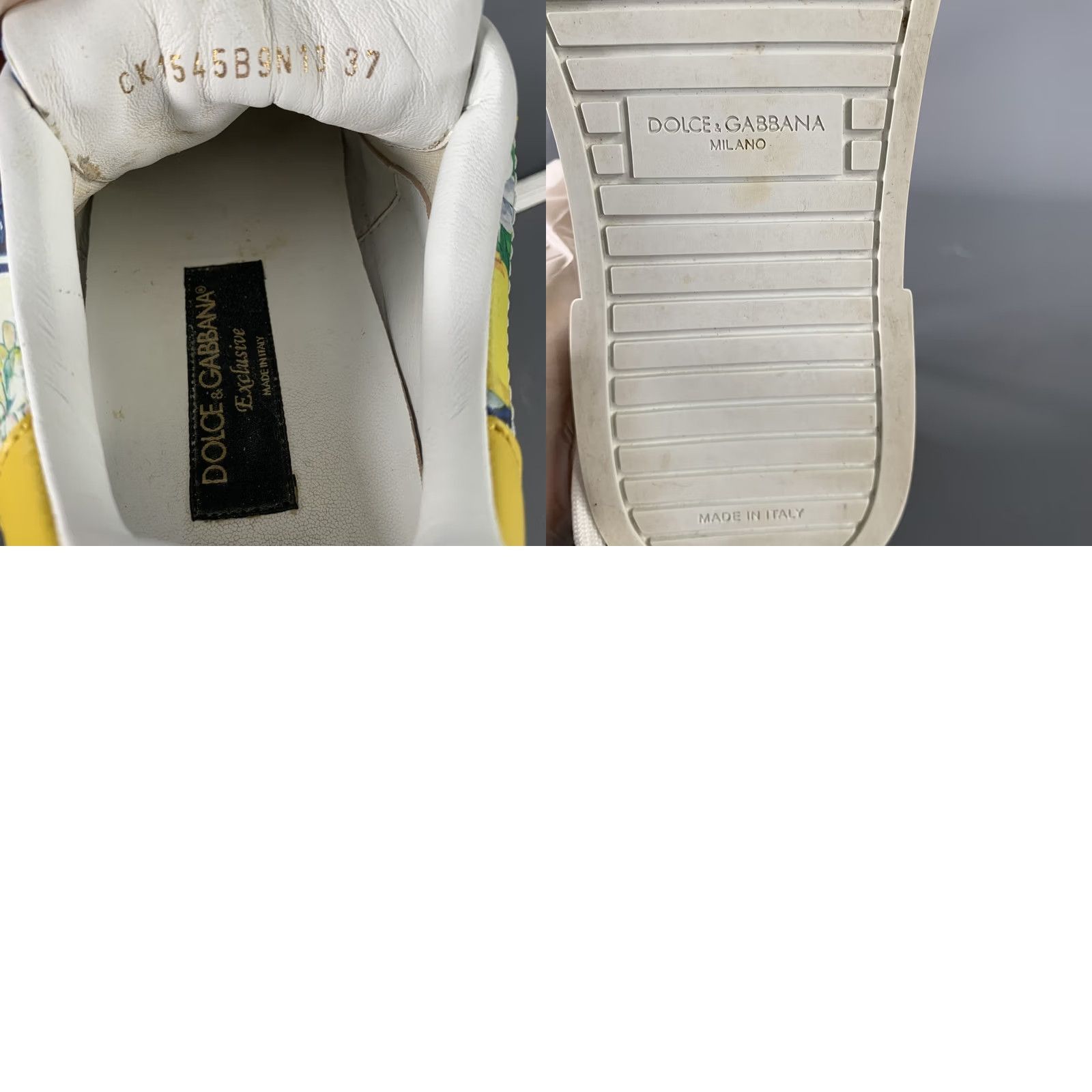 Dolce & Gabbana DOLCE & GABBANA Leather Sneakers Low Top Size 7 Yellow Blue Floral Size M / US 6-8 / IT 42-44 - 8 Thumbnail